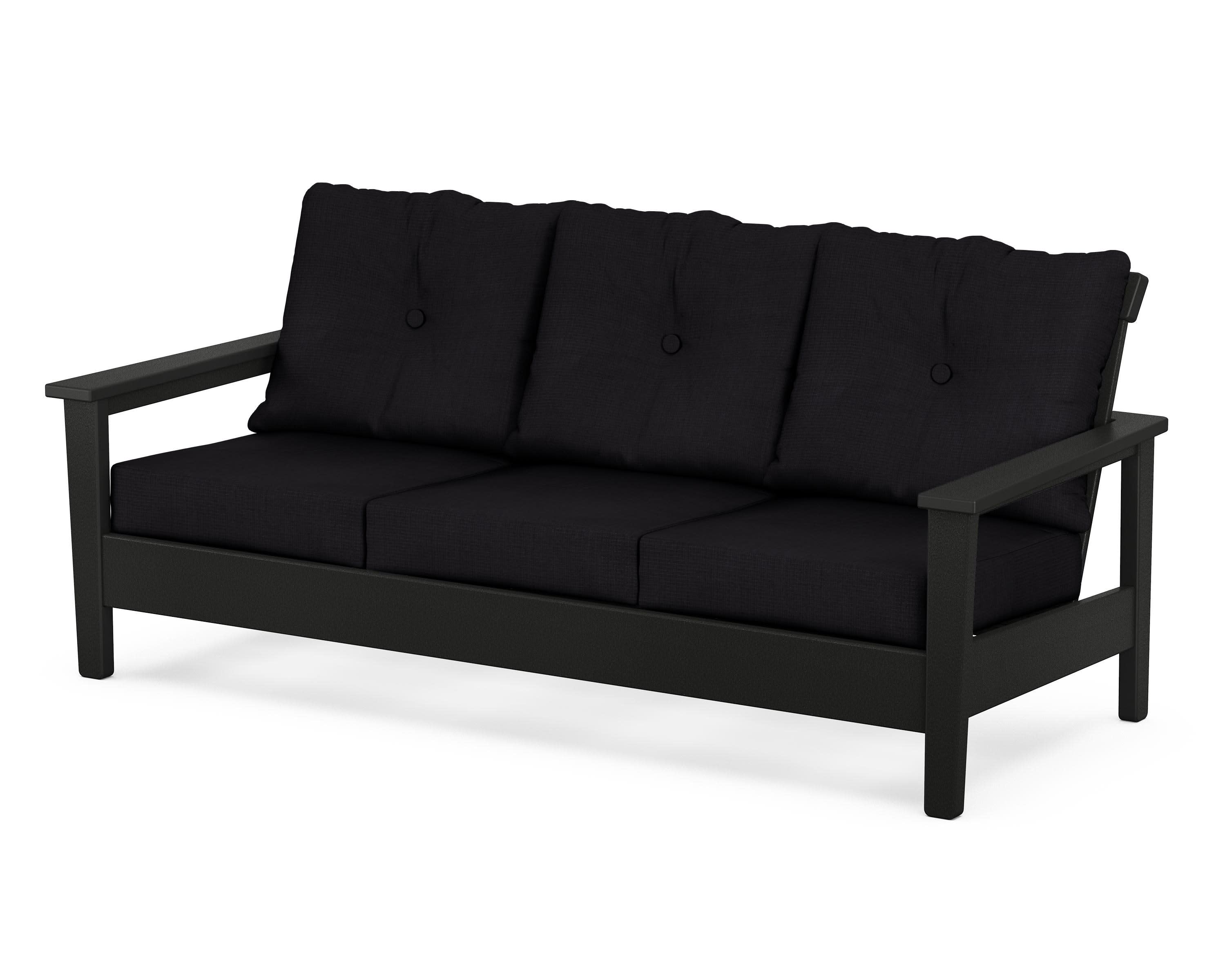 Prescott Deep Seating Sofa in Black / Midnight Linen