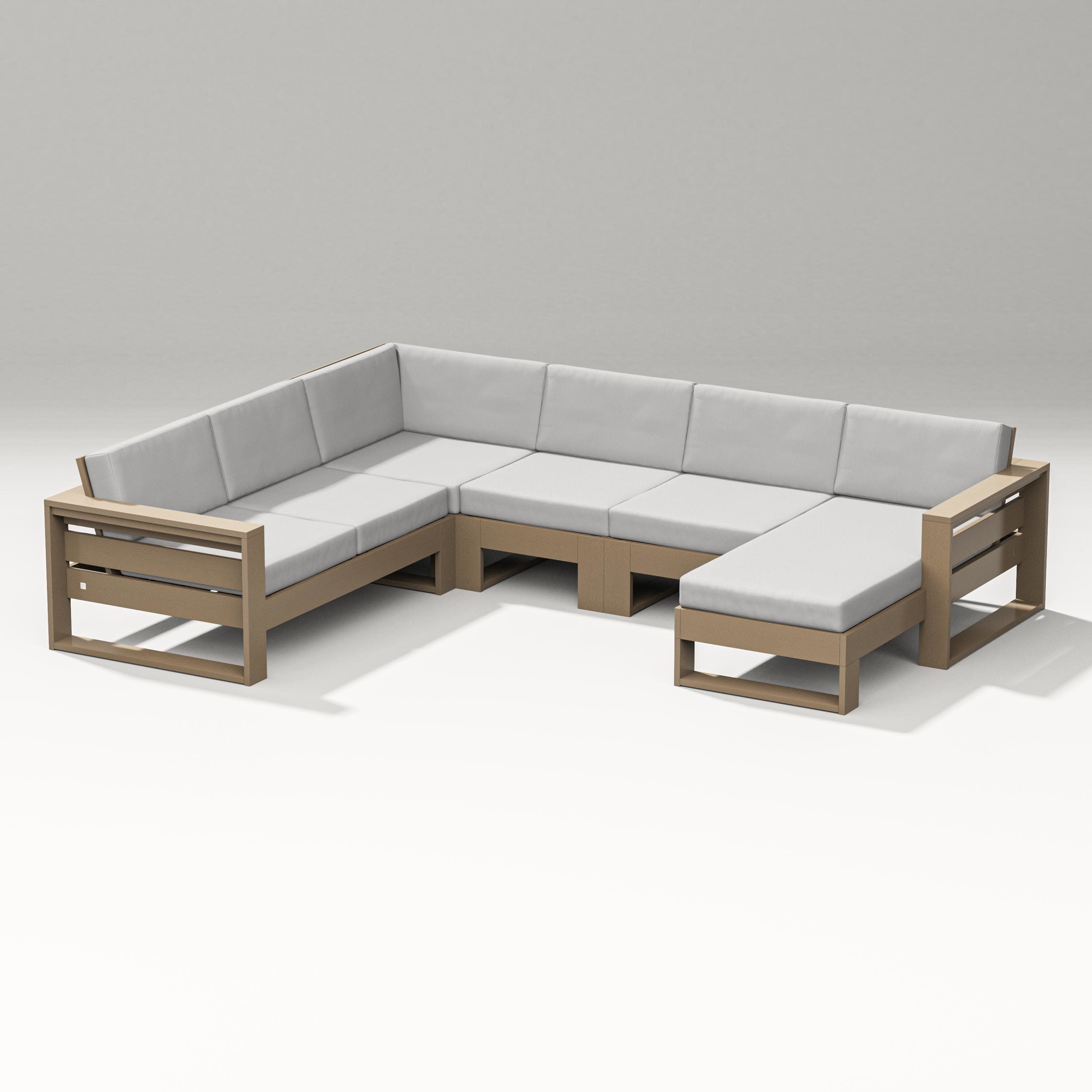 Latitude Corner Sectional with Right Chaise in Vintage Sahara / Diamond in the Rough