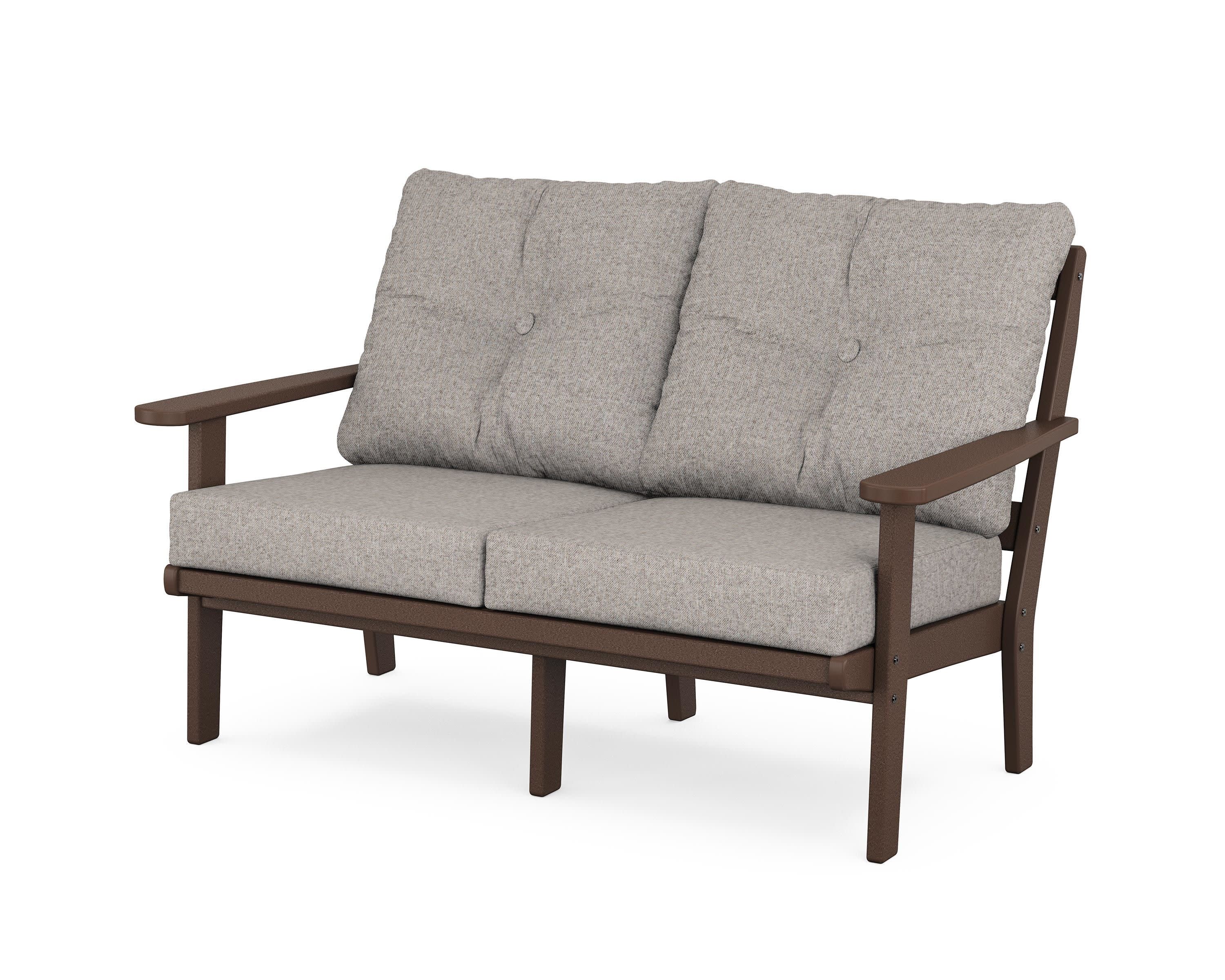 Mission Deep SeatingLoveseat in Mahogany / Weathered Tweed