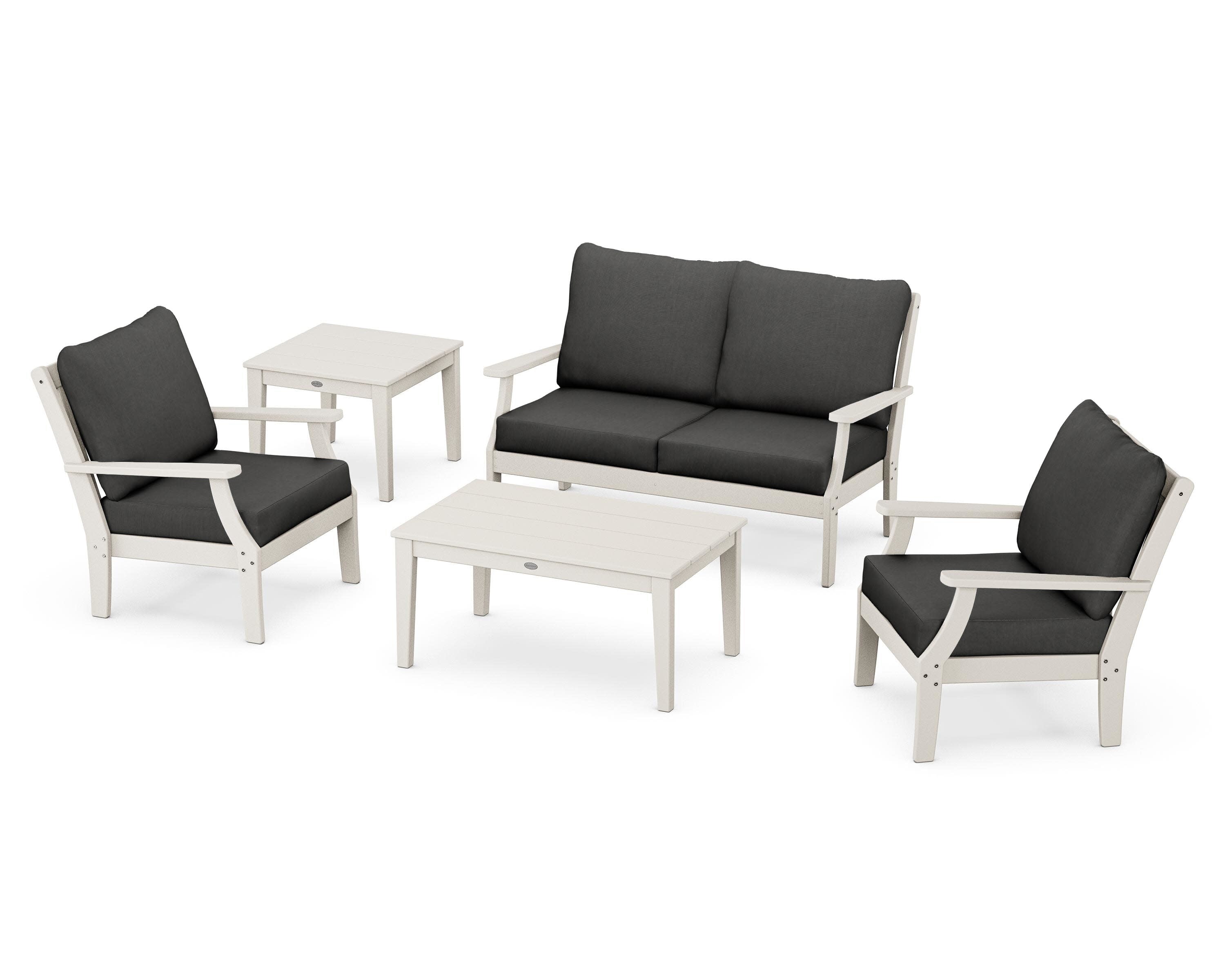 Braxton 5-Piece Deep Seating Set in Sand / Spectrum Carbon