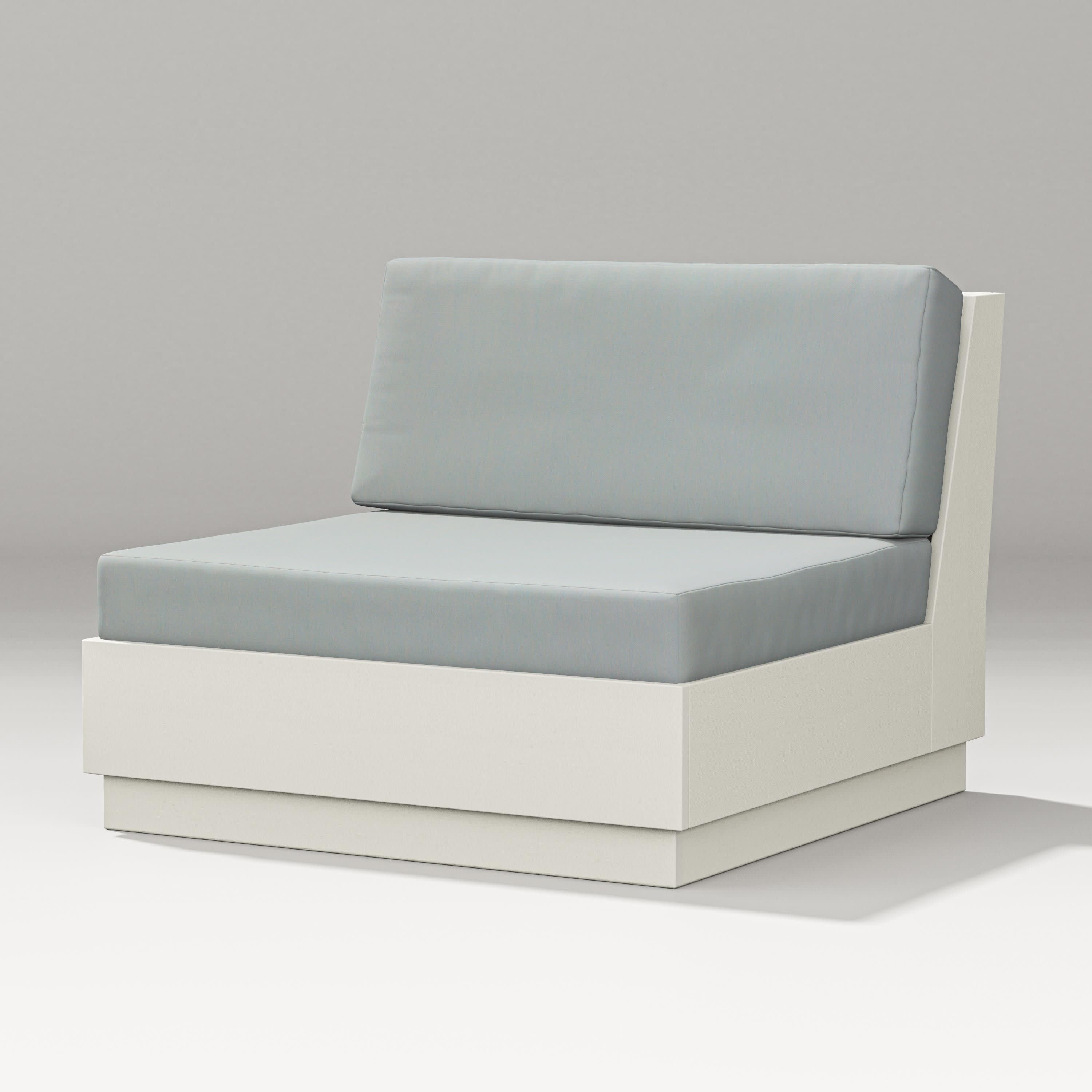 Elevate Modular Armless Chair in Vintage White / Spa