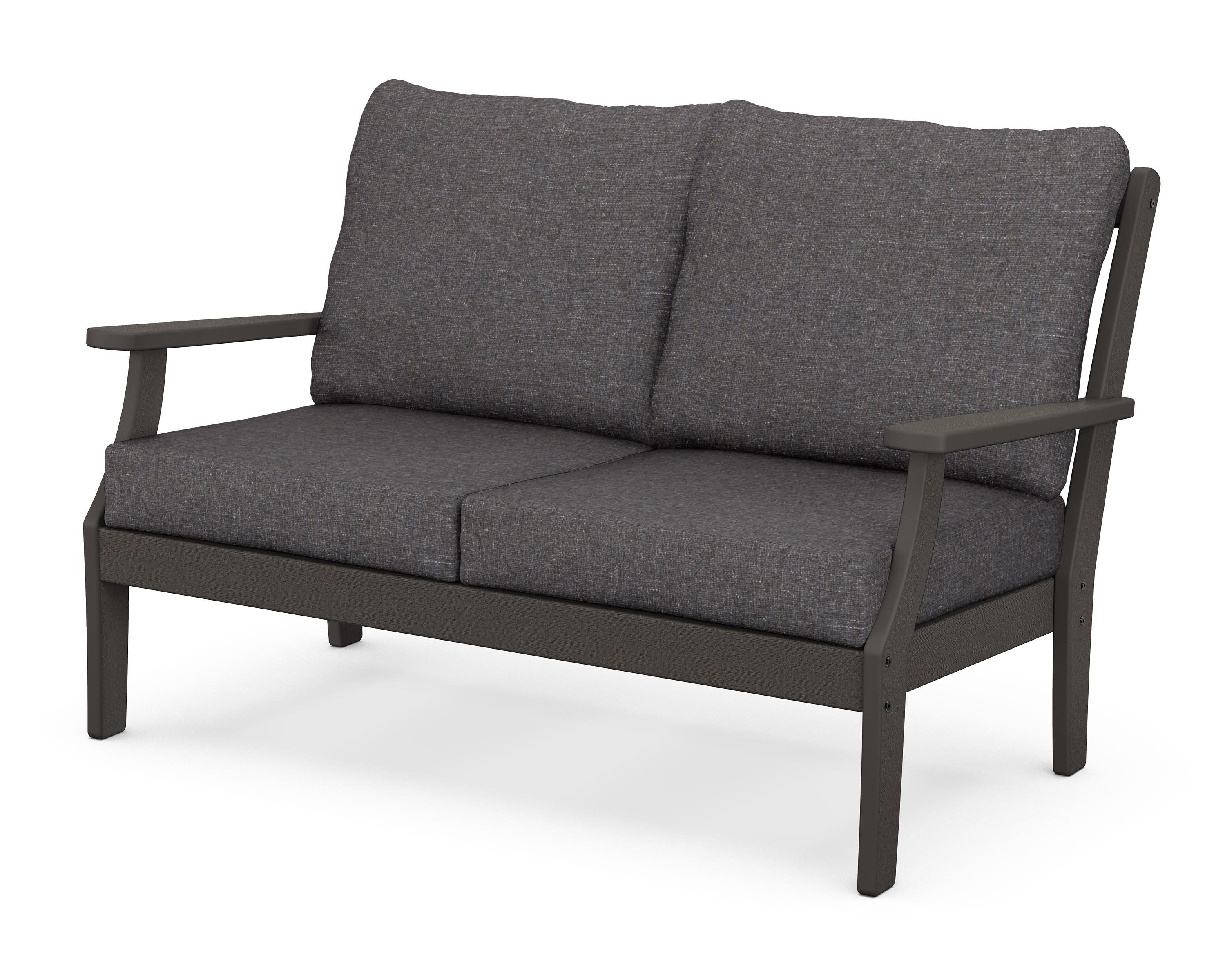 Braxton Deep Seating Loveseat in Vintage Coffee / Ash Charcoal