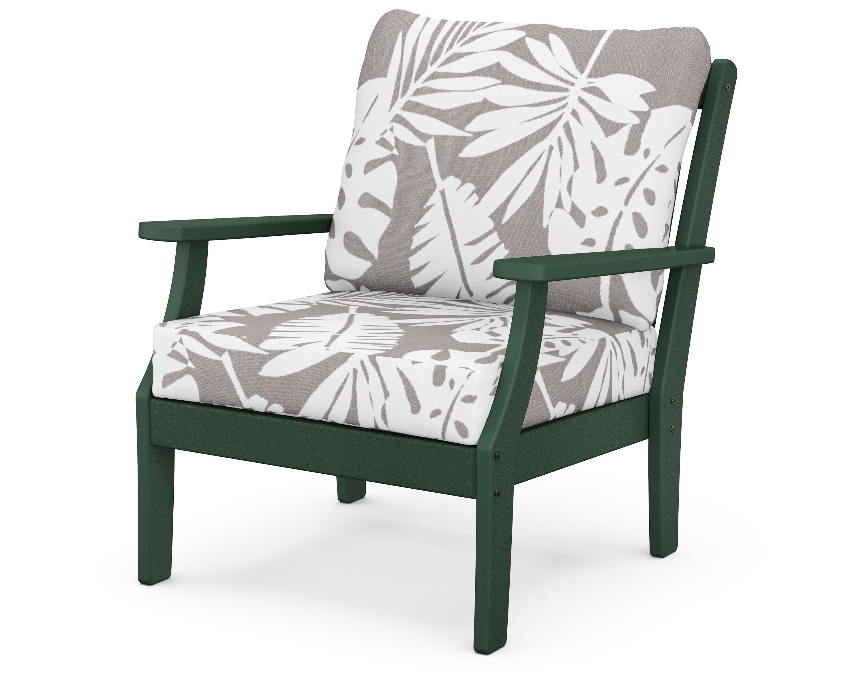 Braxton Deep Seating Chair in Green / Leaf Grey Mist