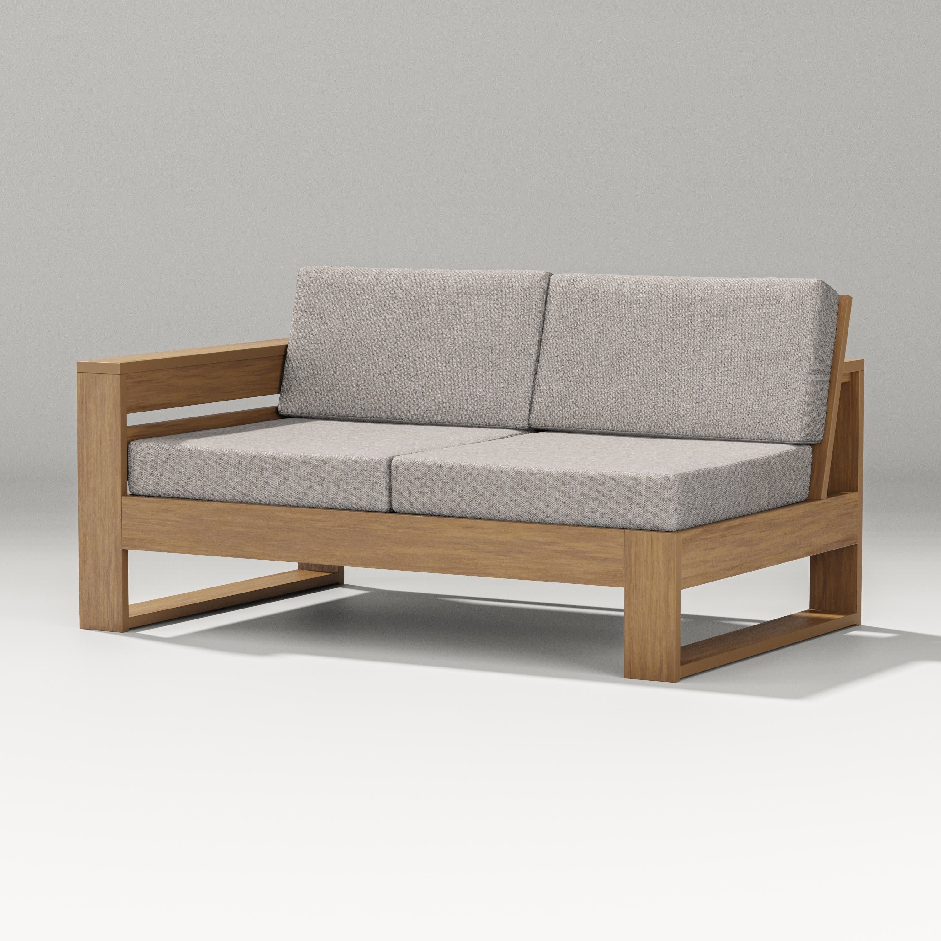 Latitude Modular Left Arm Loveseat in Natural / Weathered Tweed