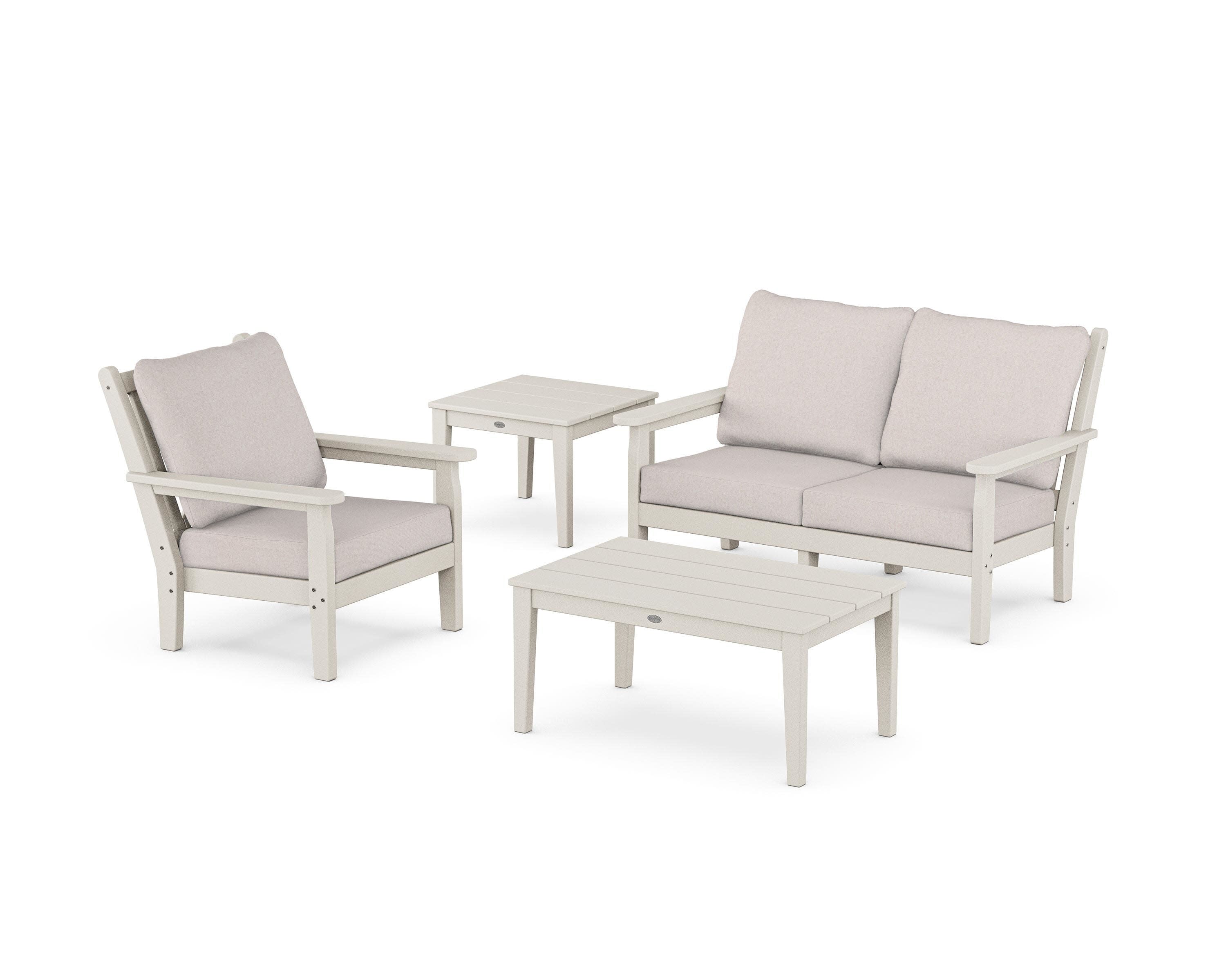 Chippendale 4-Piece Deep Seating Set in Sand / Dune Burlap
