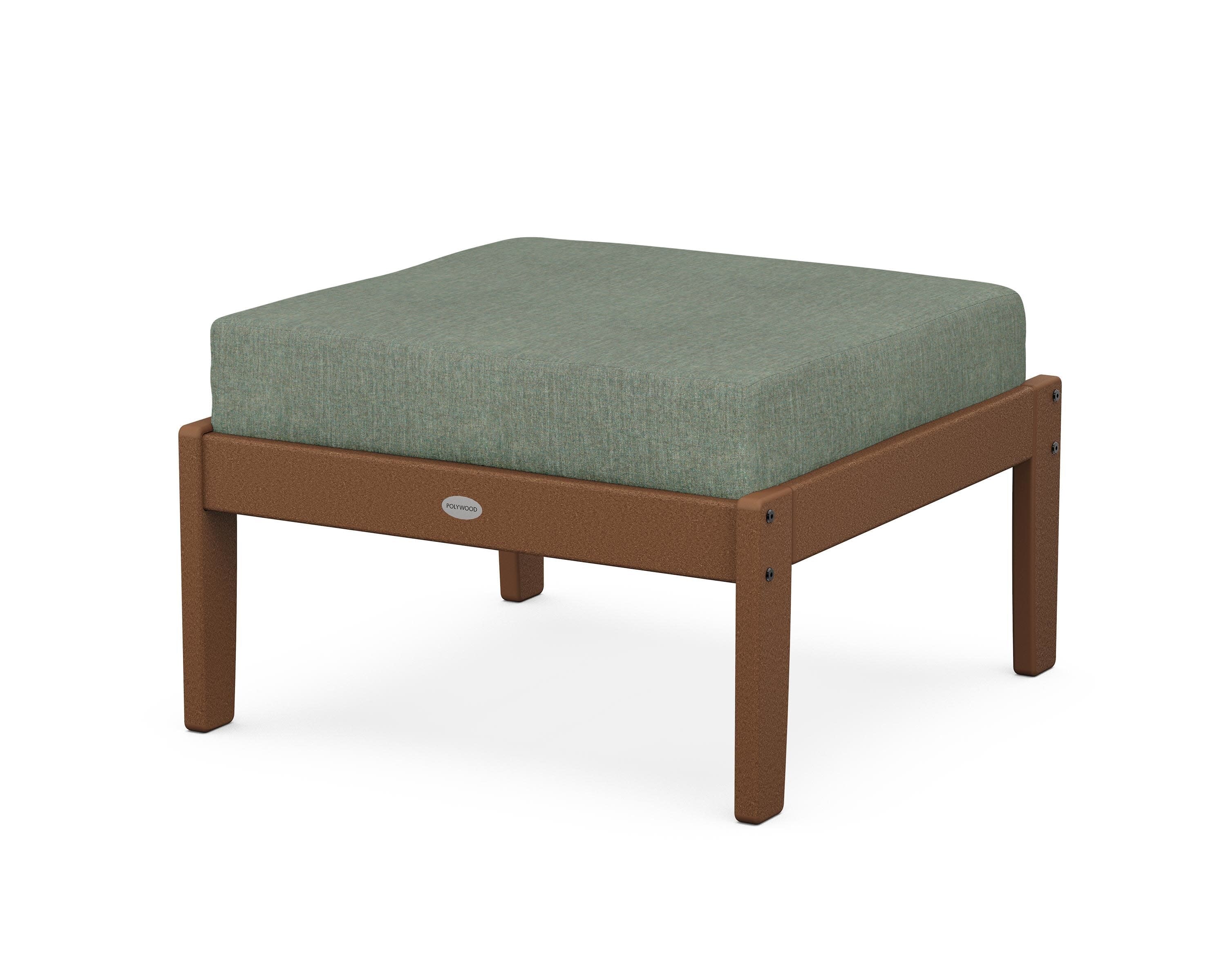 Braxton Deep Seating Ottoman in Teak / Cast Sage