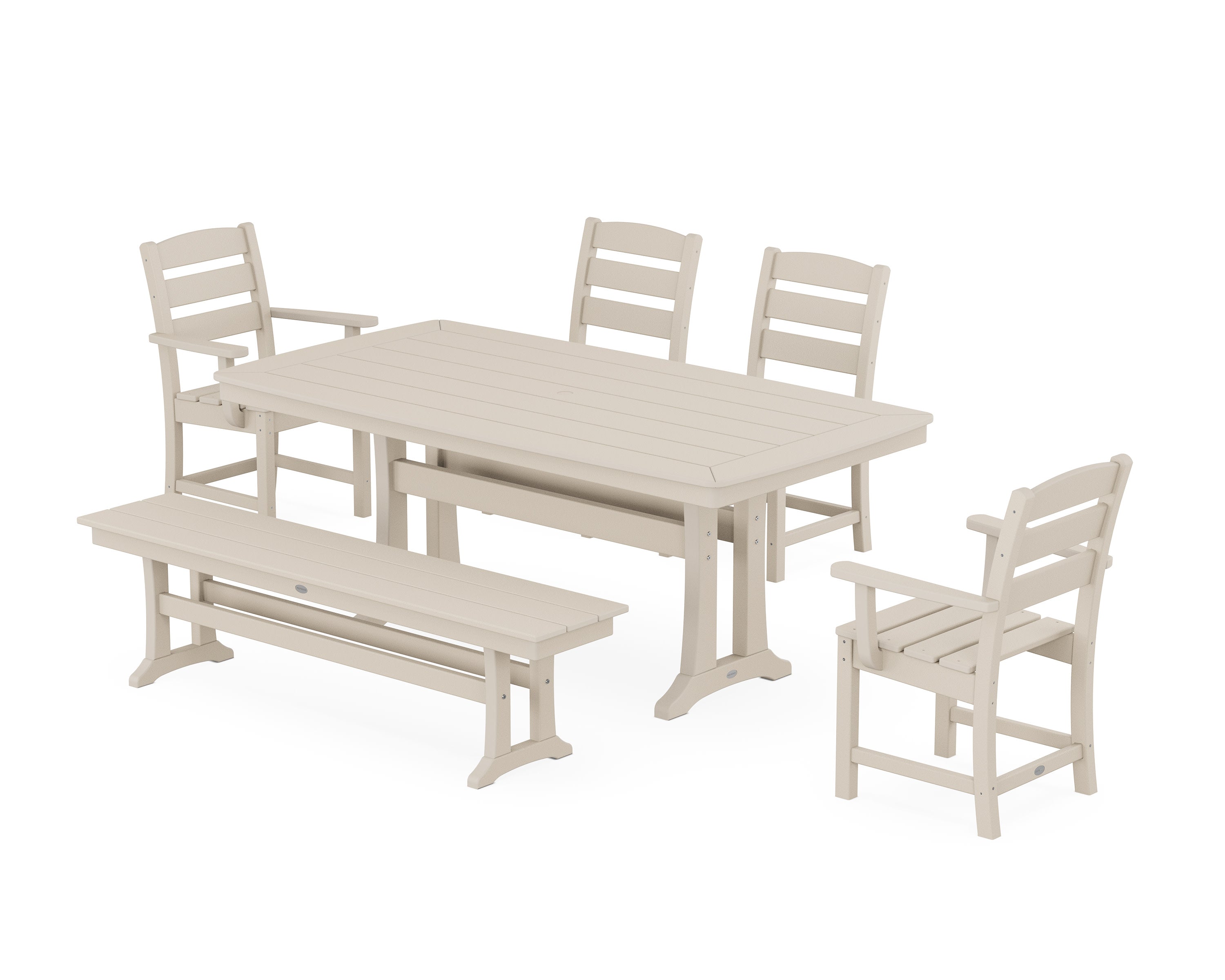 Lakeside 6-Piece Dining Set with Trestle Legs in Sand