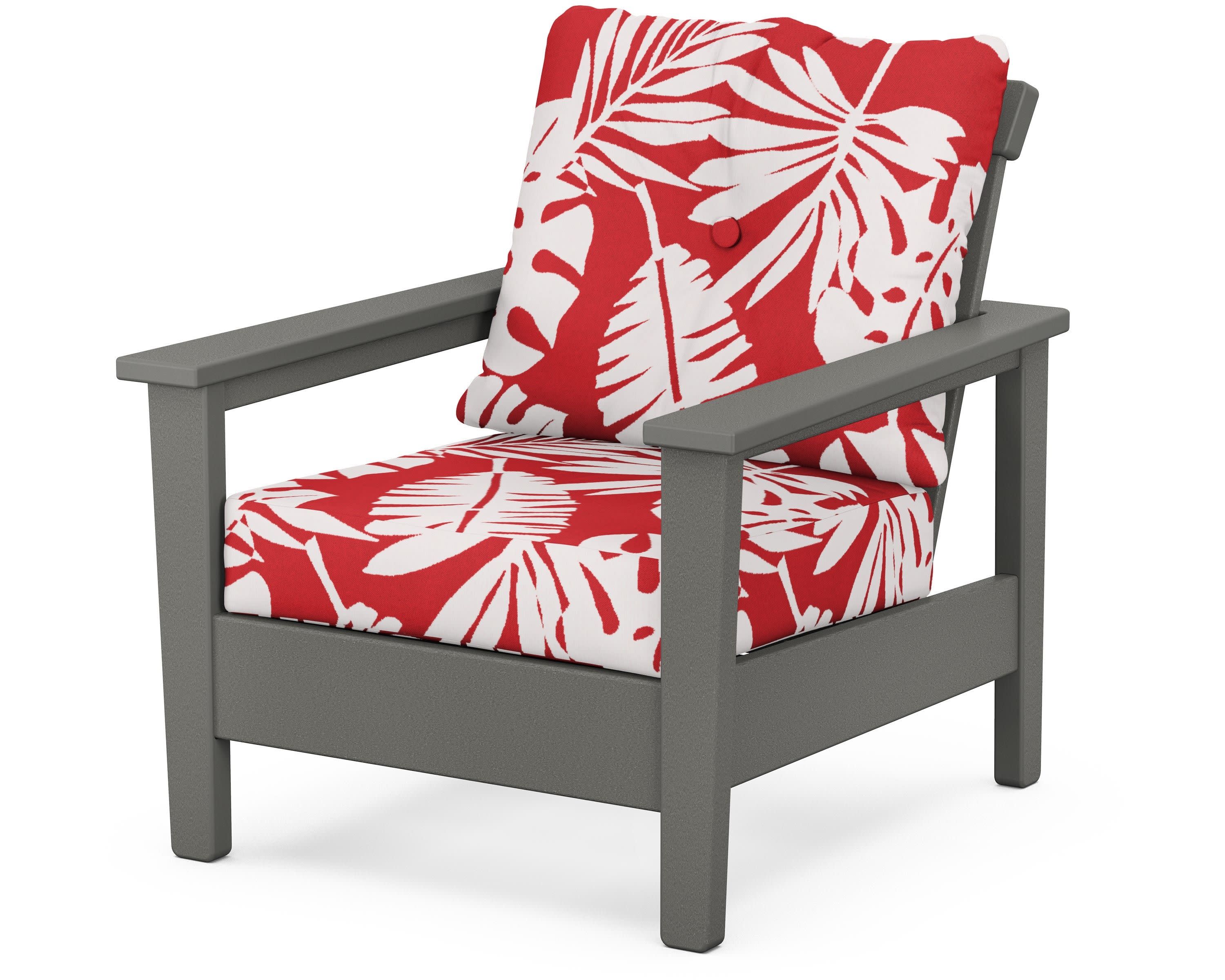 Prescott Deep Seating Chair in Slate Grey / Leaf Crimson
