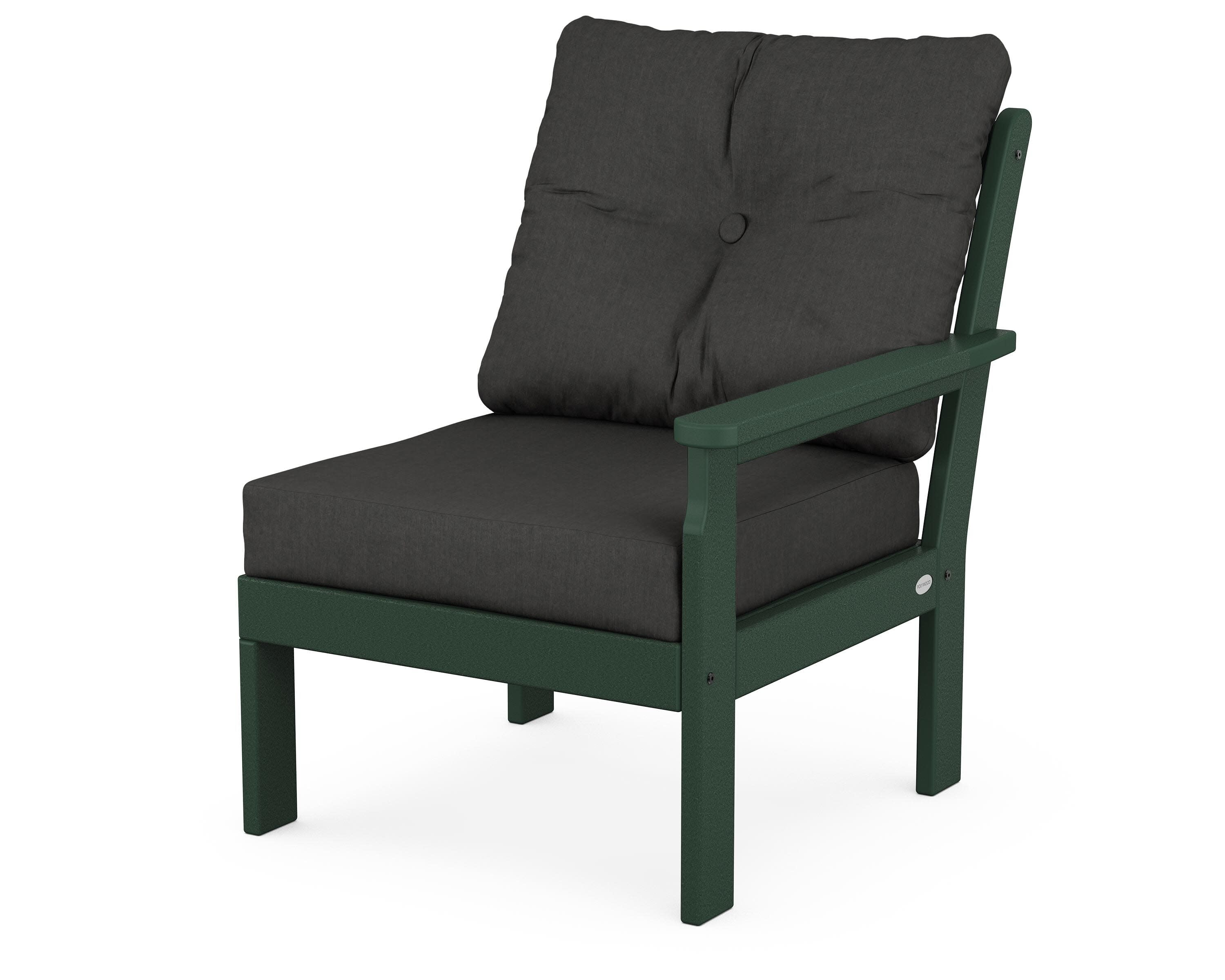Vineyard Modular Right Arm Chair in Green / Spectrum Carbon