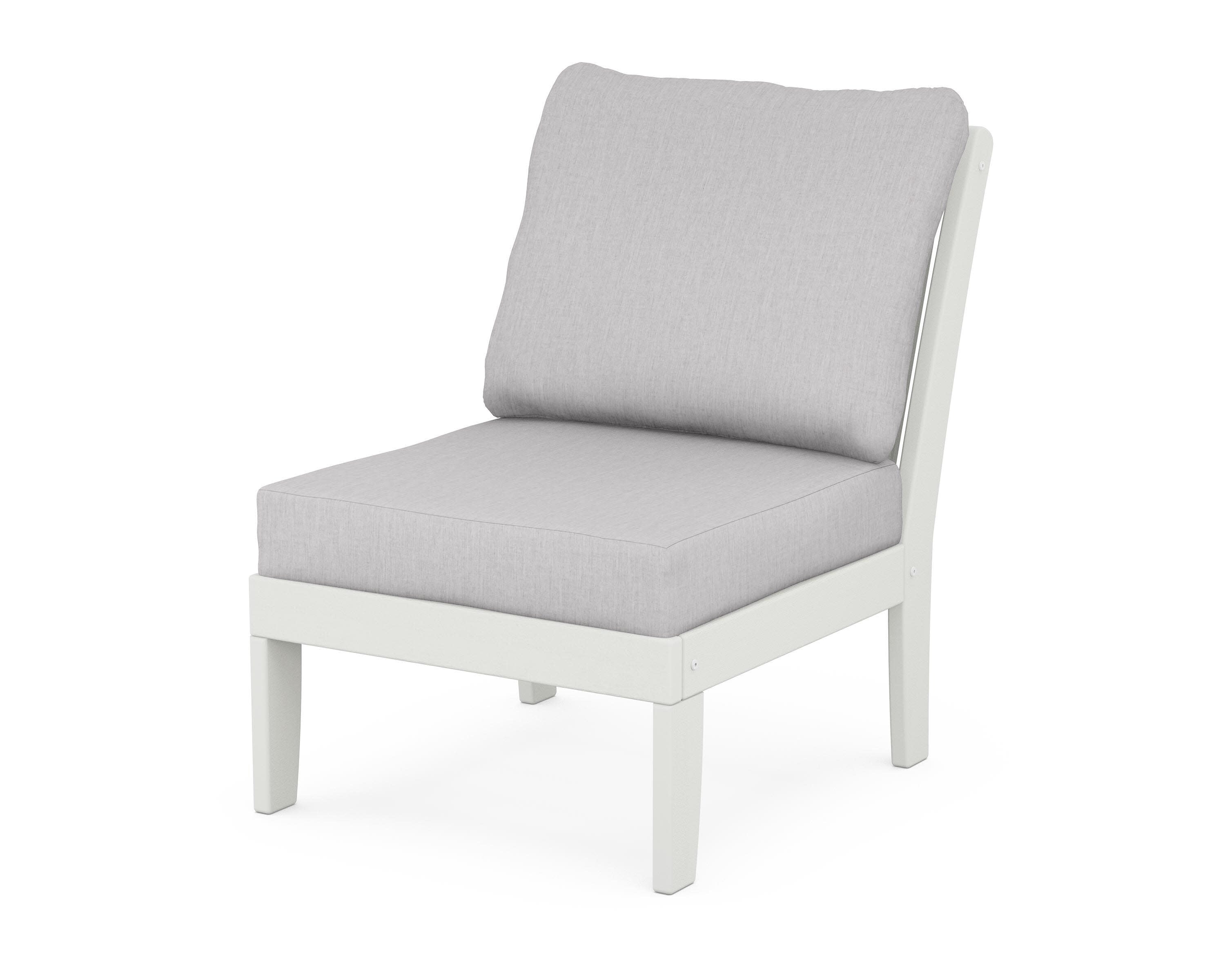 Braxton Modular Armless Chair in Vintage White / Granite