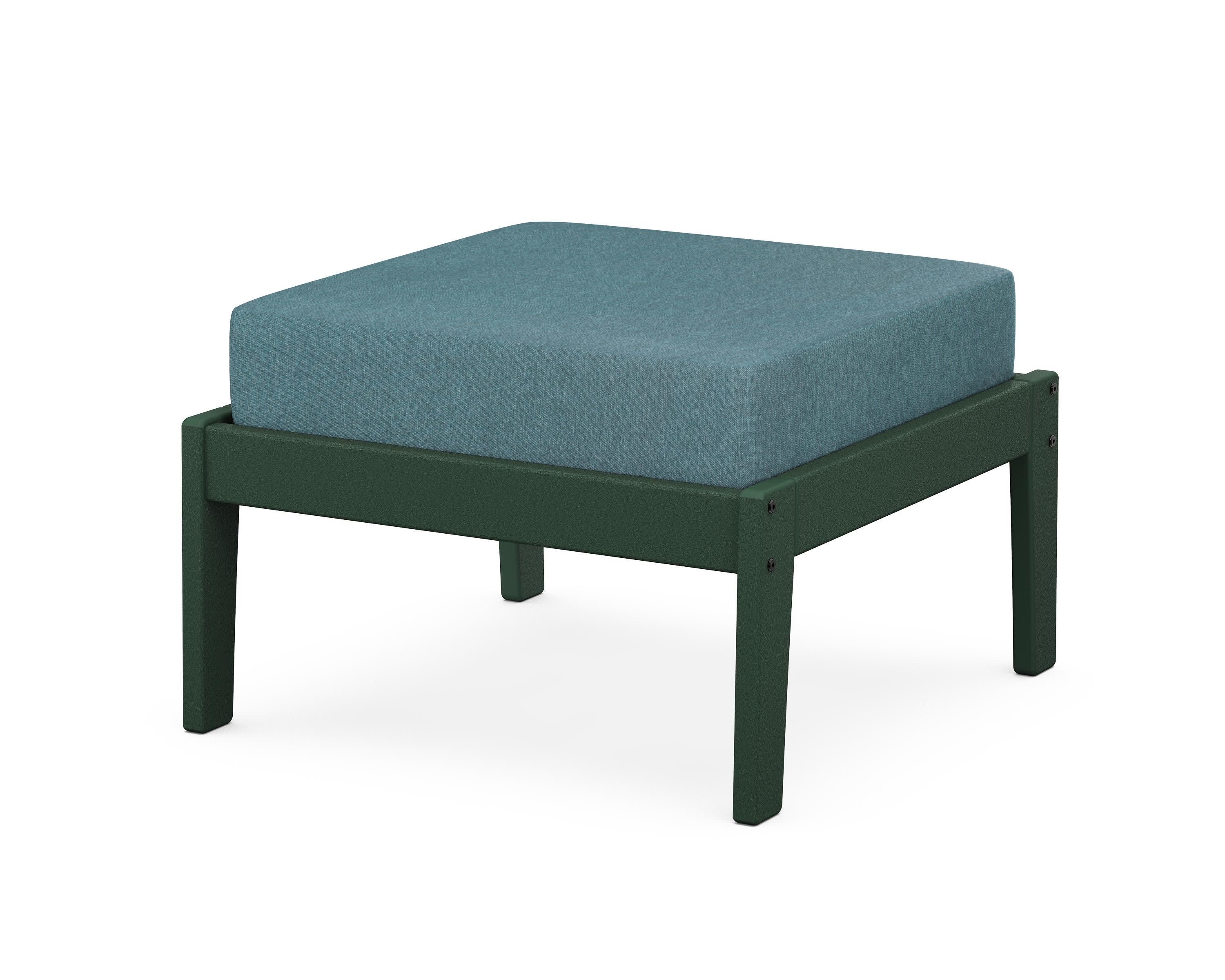 Deep Seating Ottoman in Green / Ocean Teal