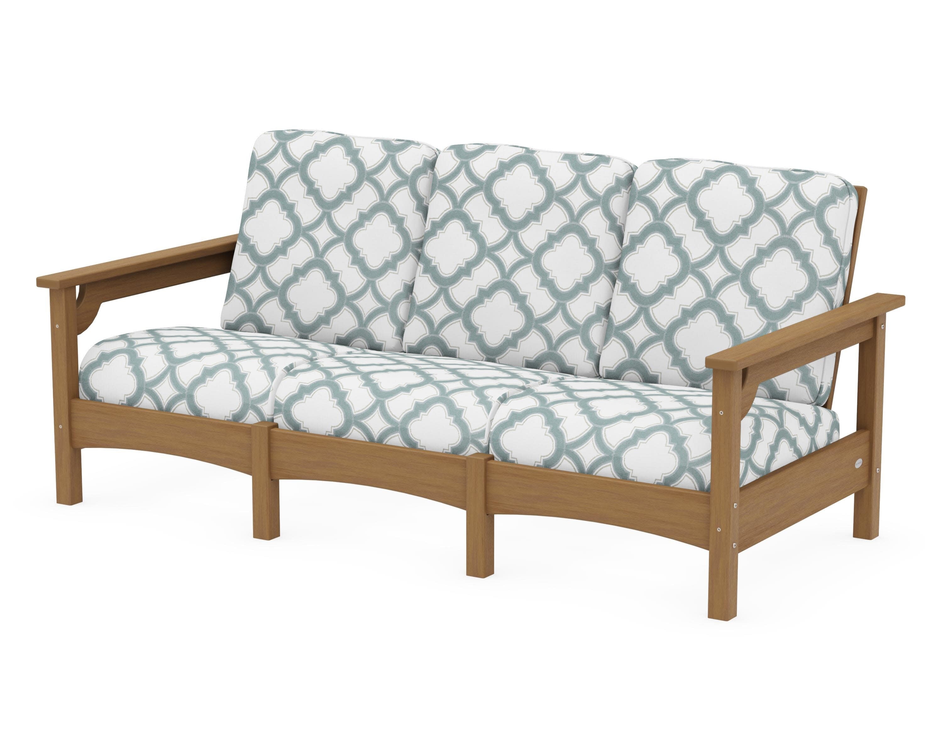 Club Sofa in Natural / Trellis Glacier Spa