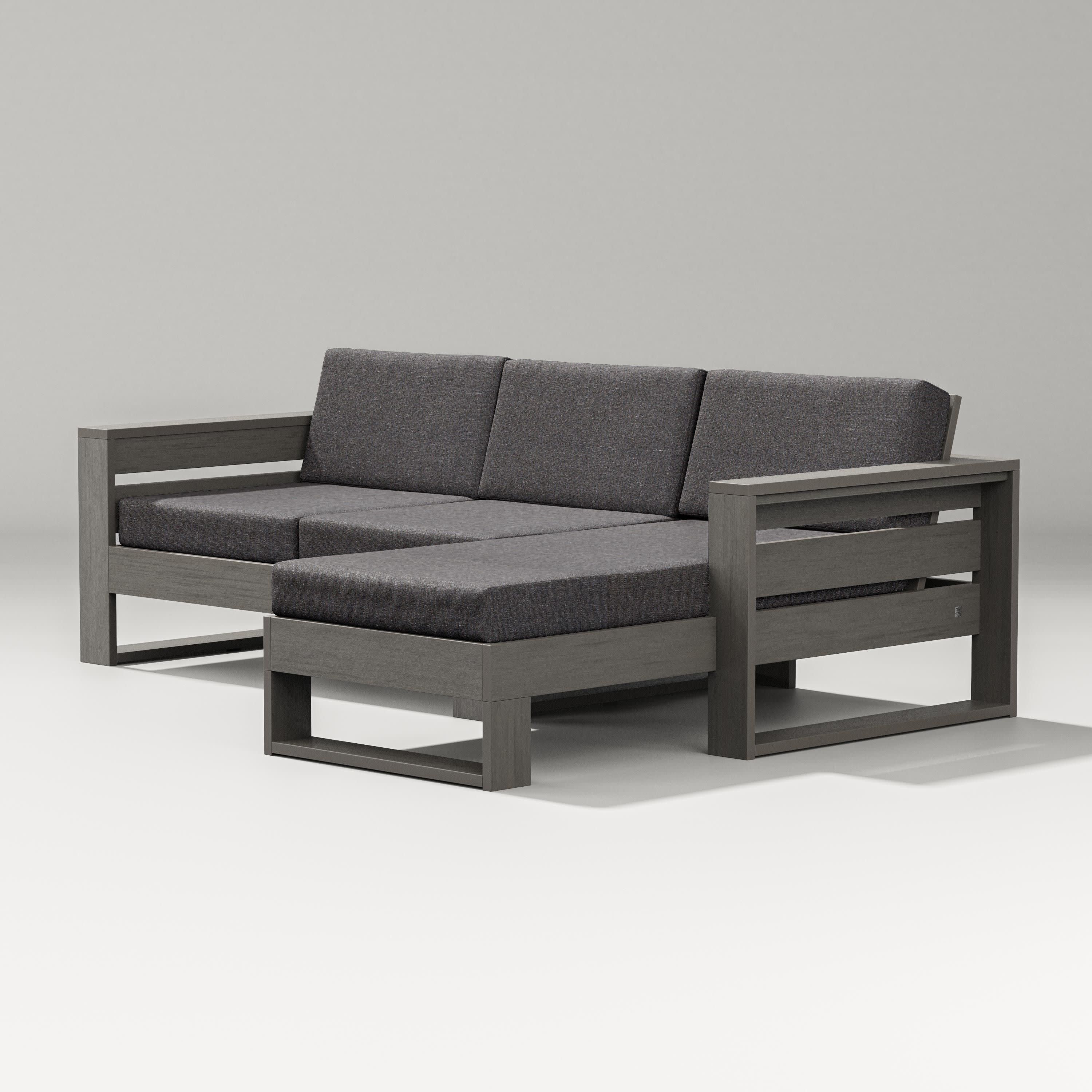 Latitude Right Chaise Sectional in Driftwood / Ash Charcoal