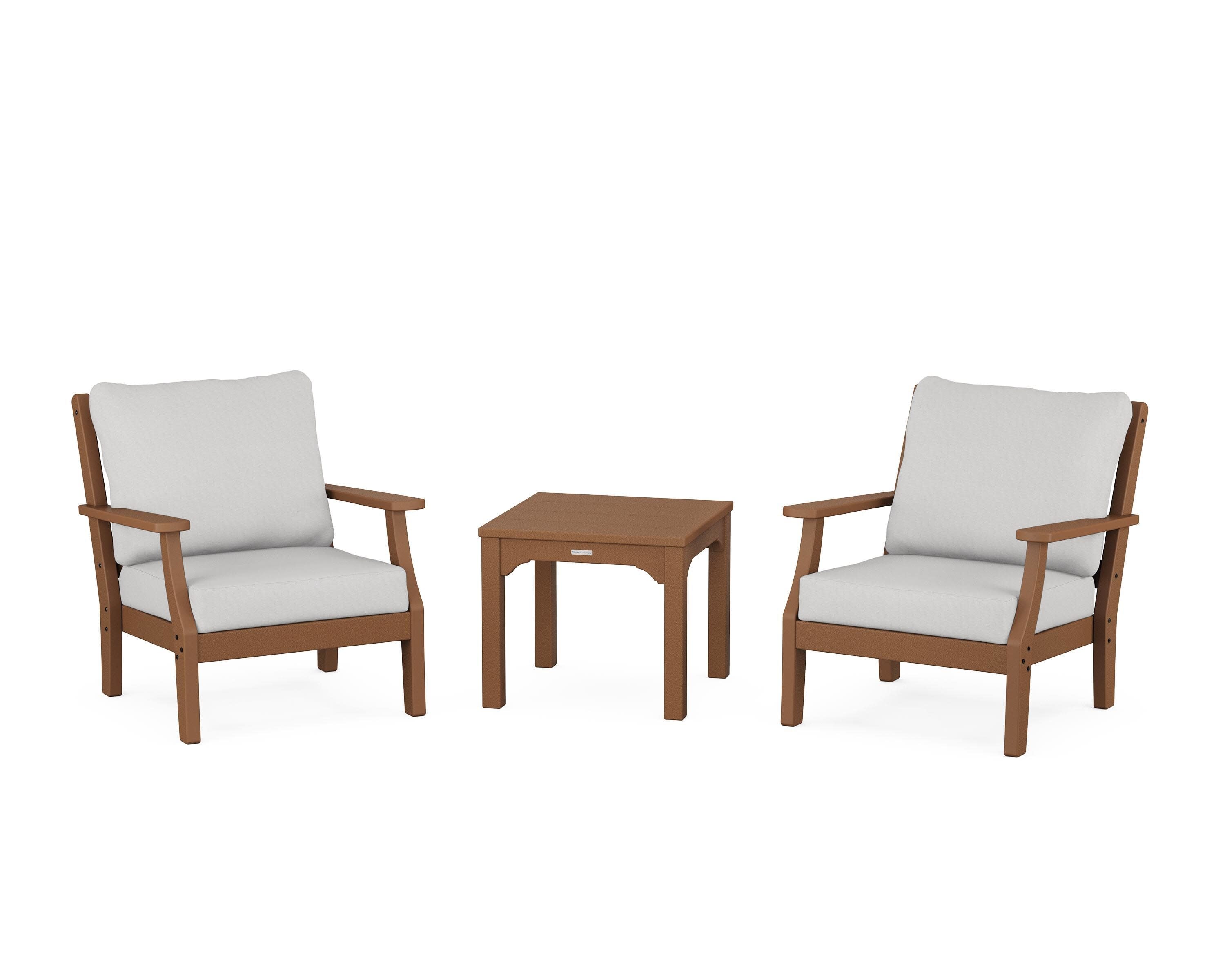 Chinoiserie 3-Piece Deep Seating Set in Teak / Diamond in the Rough