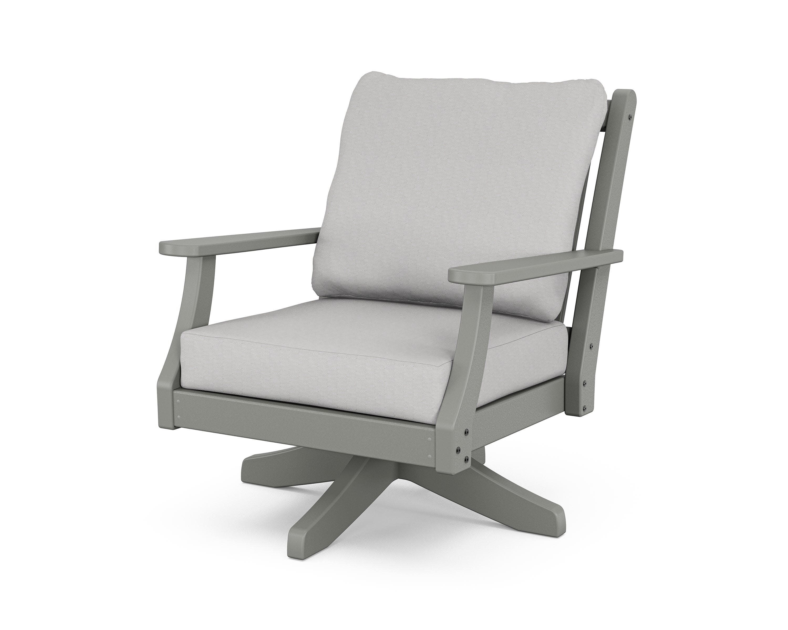 Wovendale Deep Seating Swivel Chair in Slate Grey / Diamond in the Rough