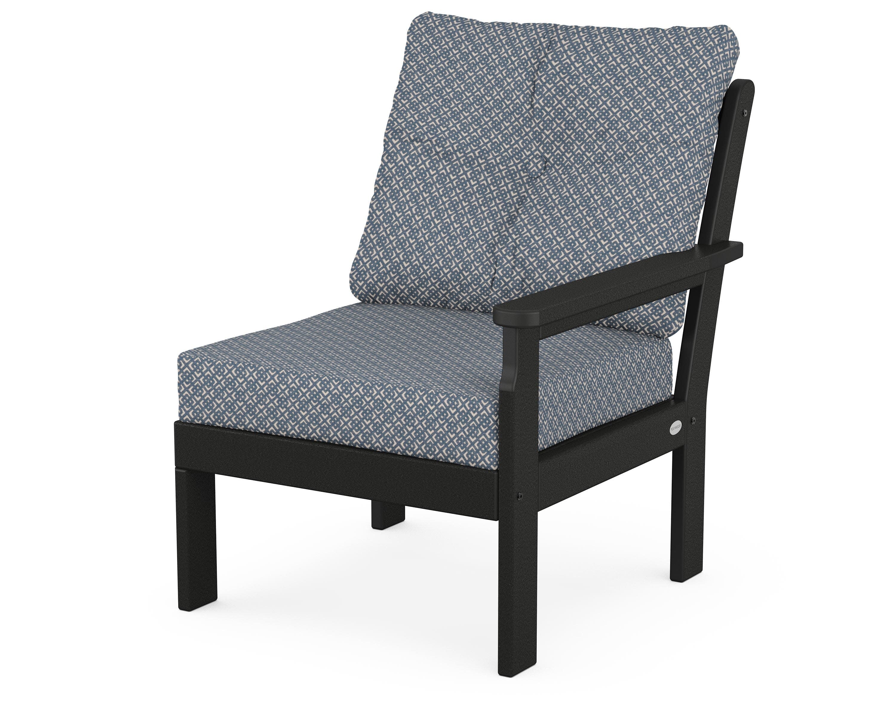 Vineyard Modular Right Arm Chair in Black / Hopscotch