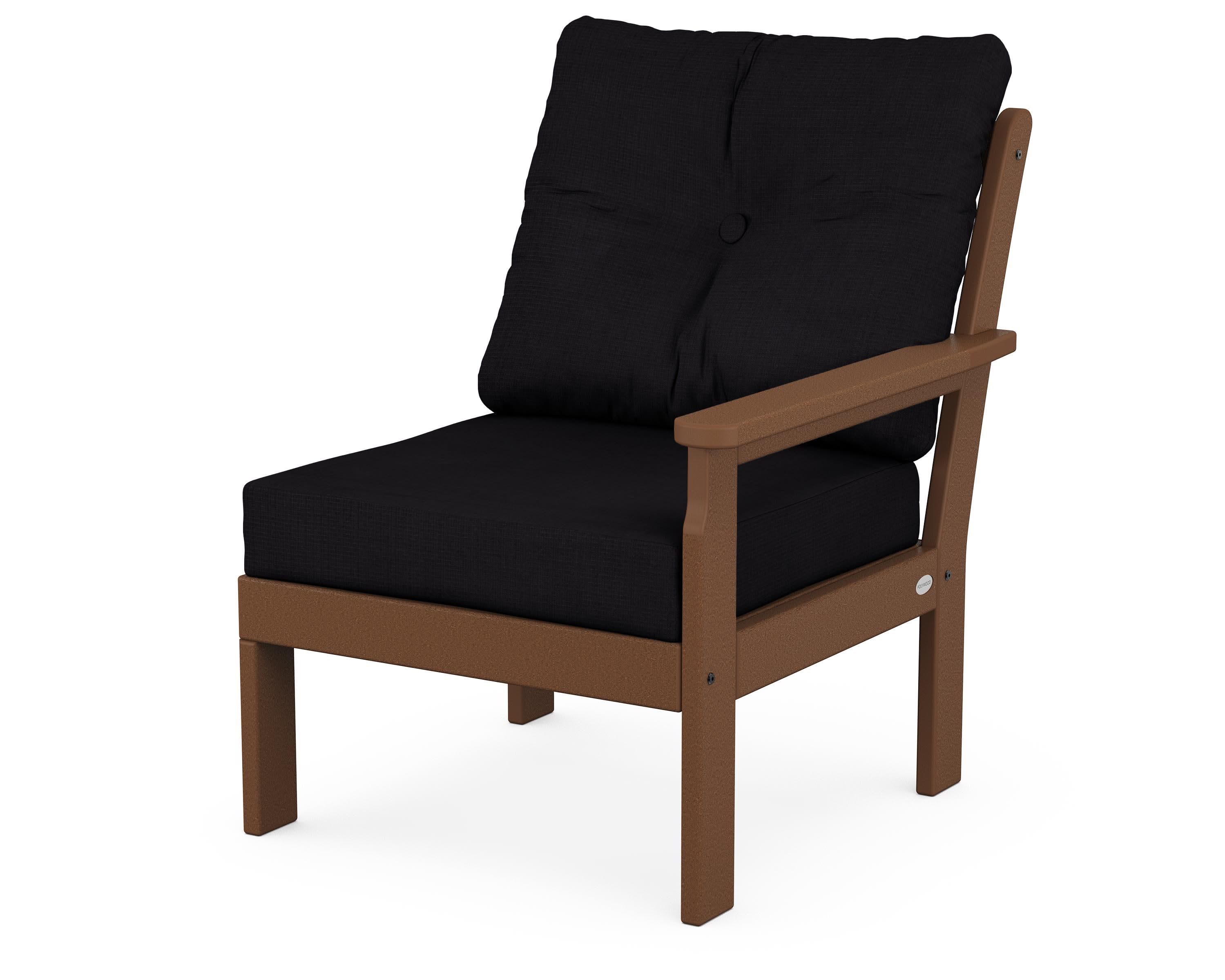 Vineyard Modular Right Arm Chair in Teak / Midnight Linen