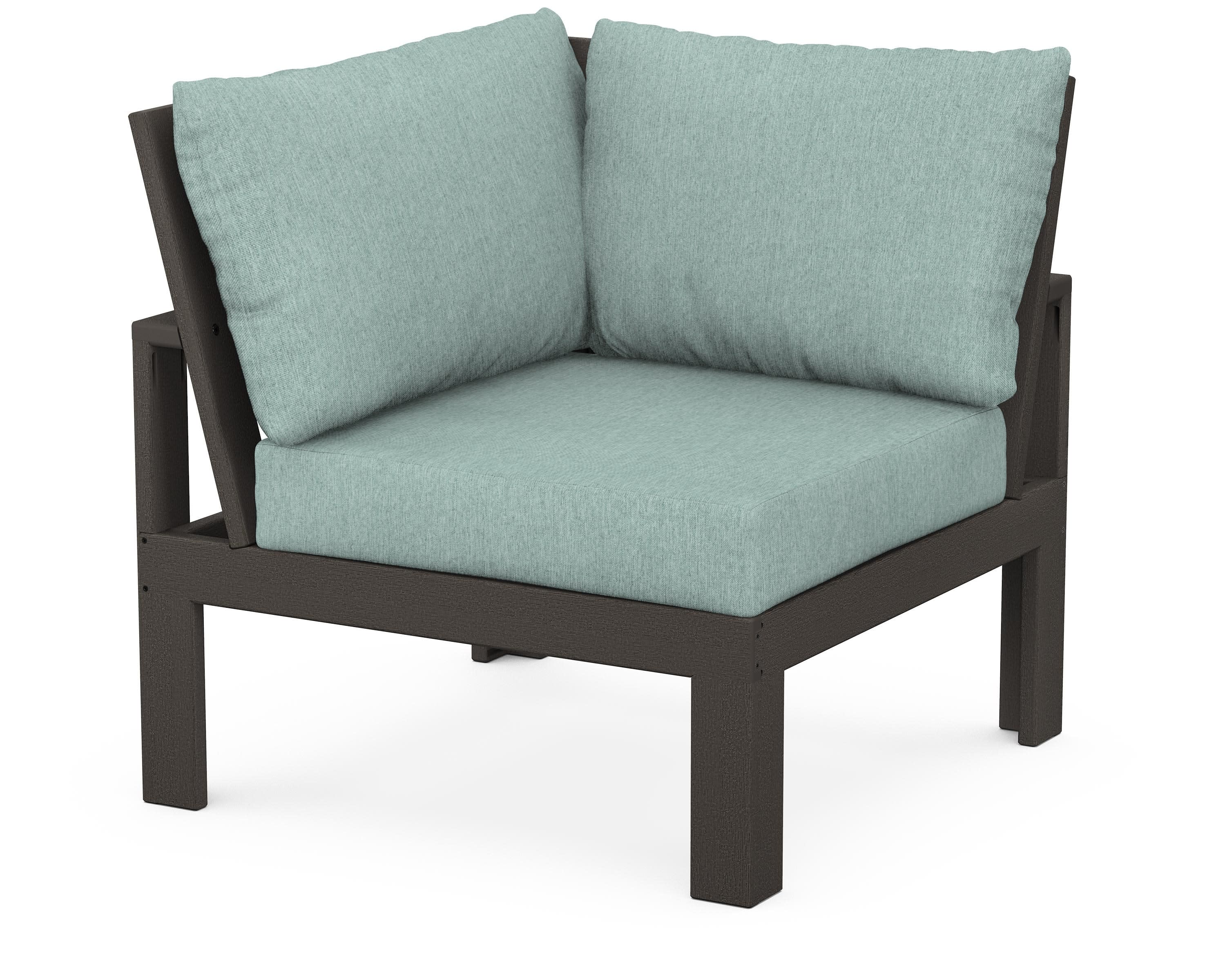 Modular Corner Chair in Vintage Coffee / Glacier Spa
