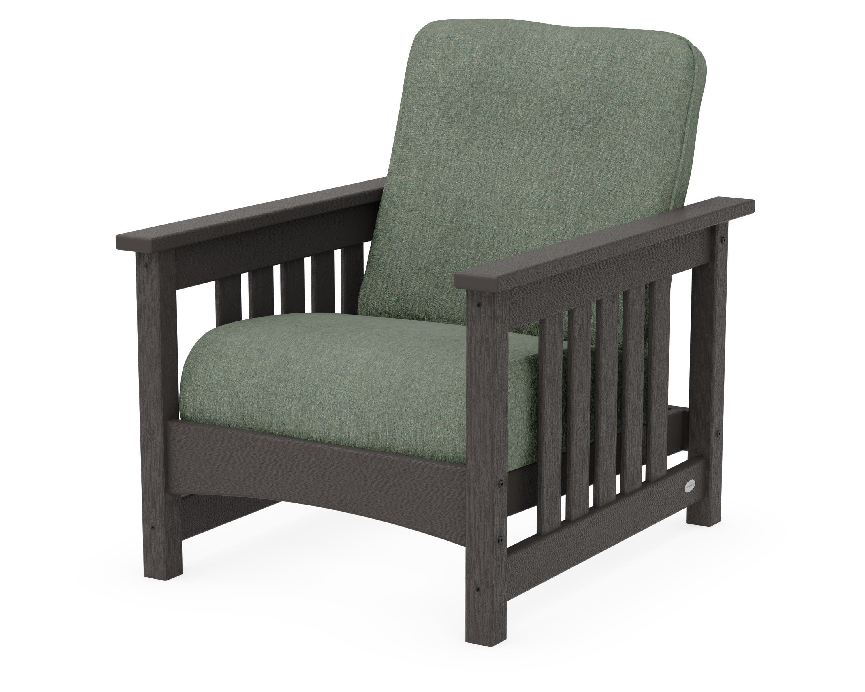 Club Mission Chair in Vintage Coffee / Cast Sage