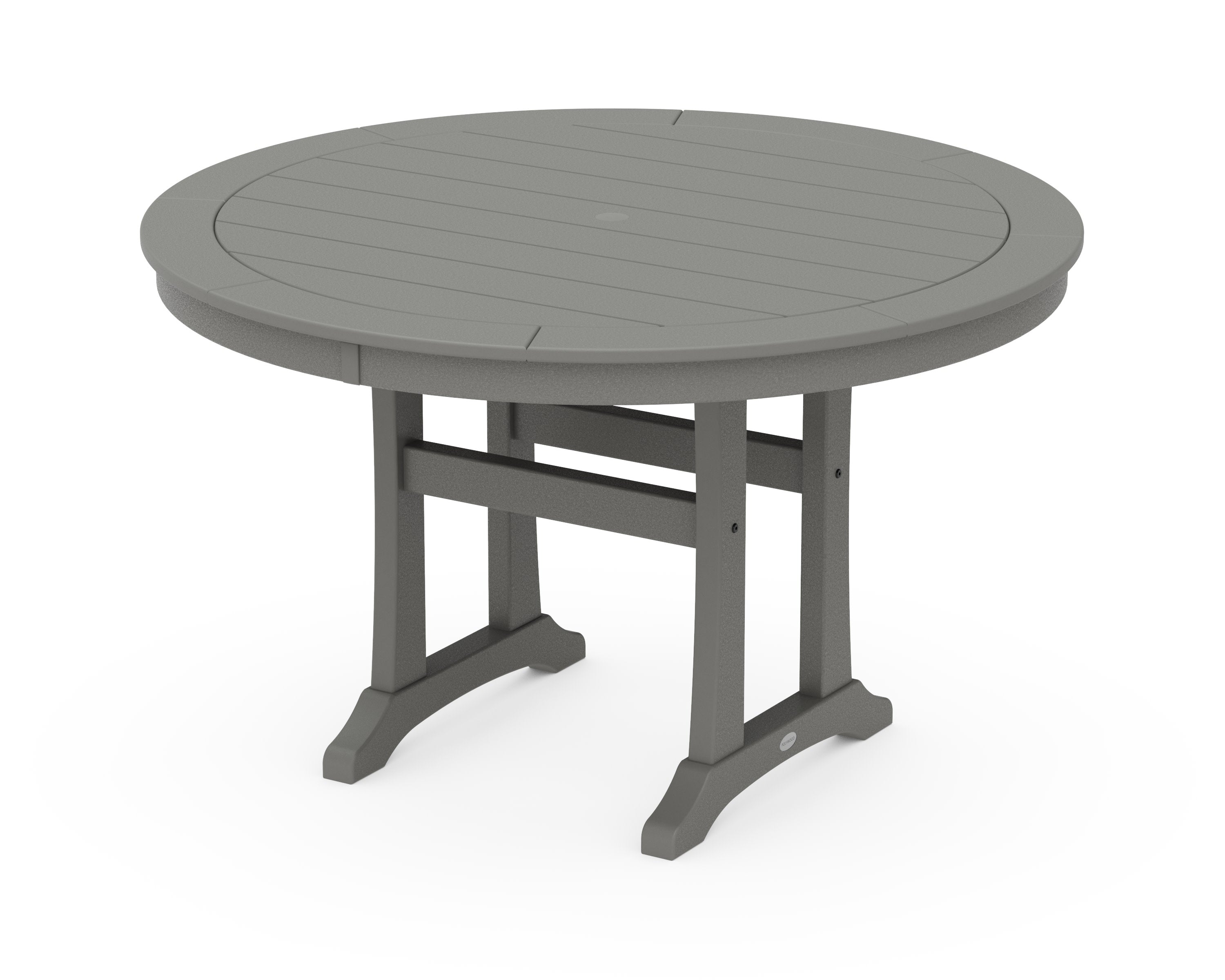 Nautical Trestle 48" Round Dining Table in Slate Grey