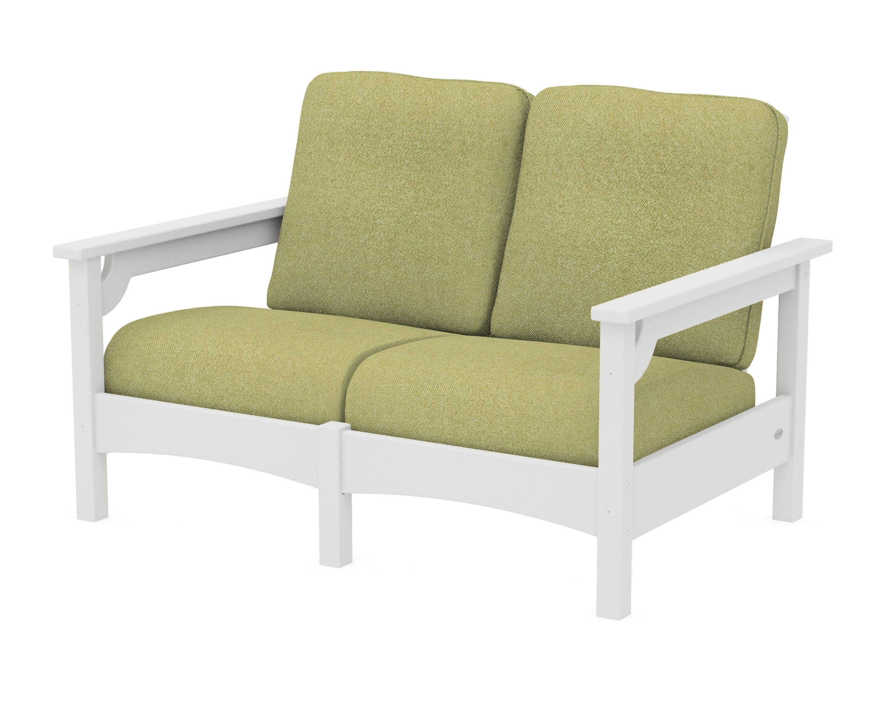 Club Loveseat in Vintage White / Chartreuse Boucle