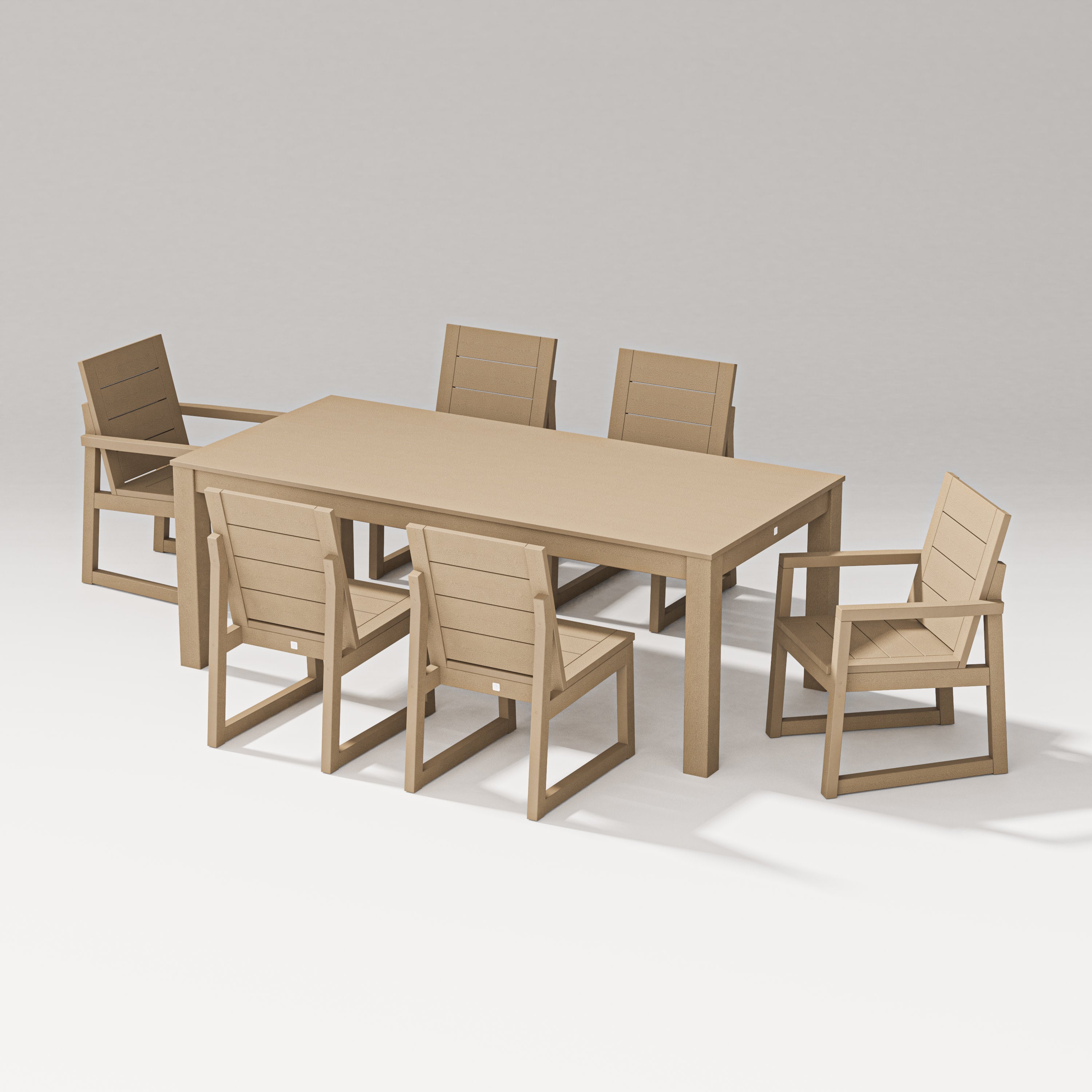 Elevate 7-Piece Parsons Table Dining Set in Vintage Sahara