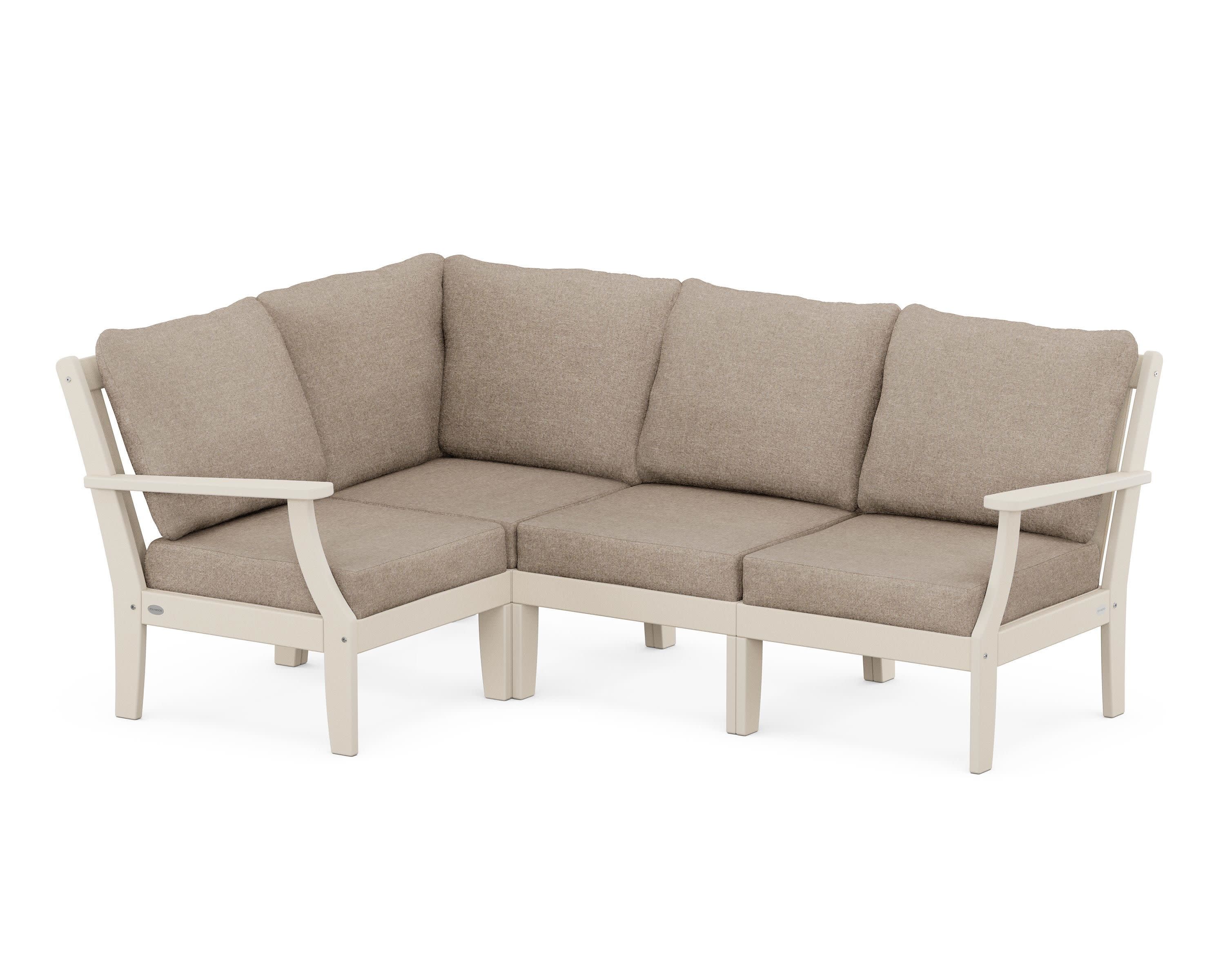Braxton Modular 4-Piece Deep Seating Set in Sand / Spiced Burlap