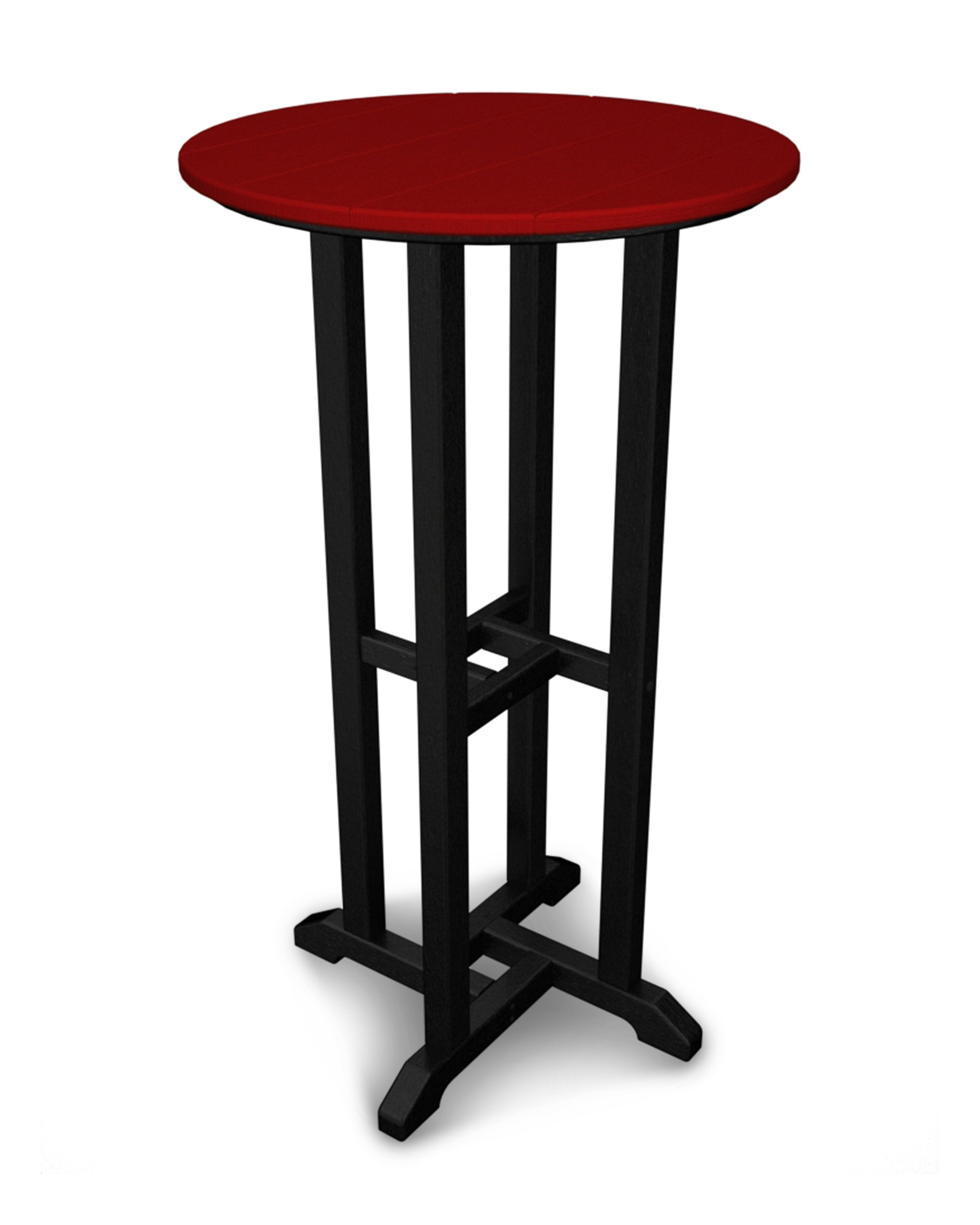 Contempo 24" Round Bar Table in Black / Sunset Red