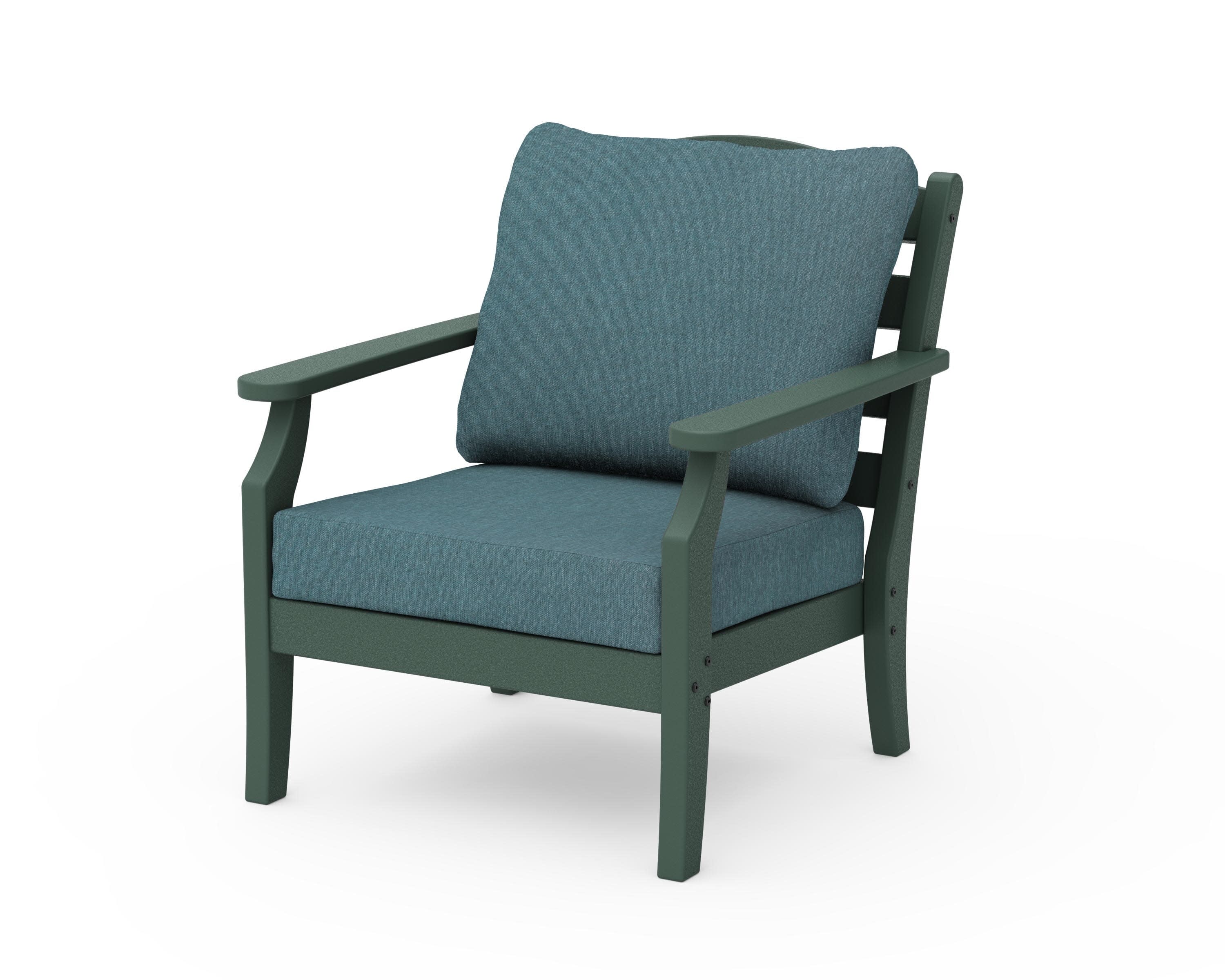 Savannah Deep Seating Chair in Green / Ocean Teal