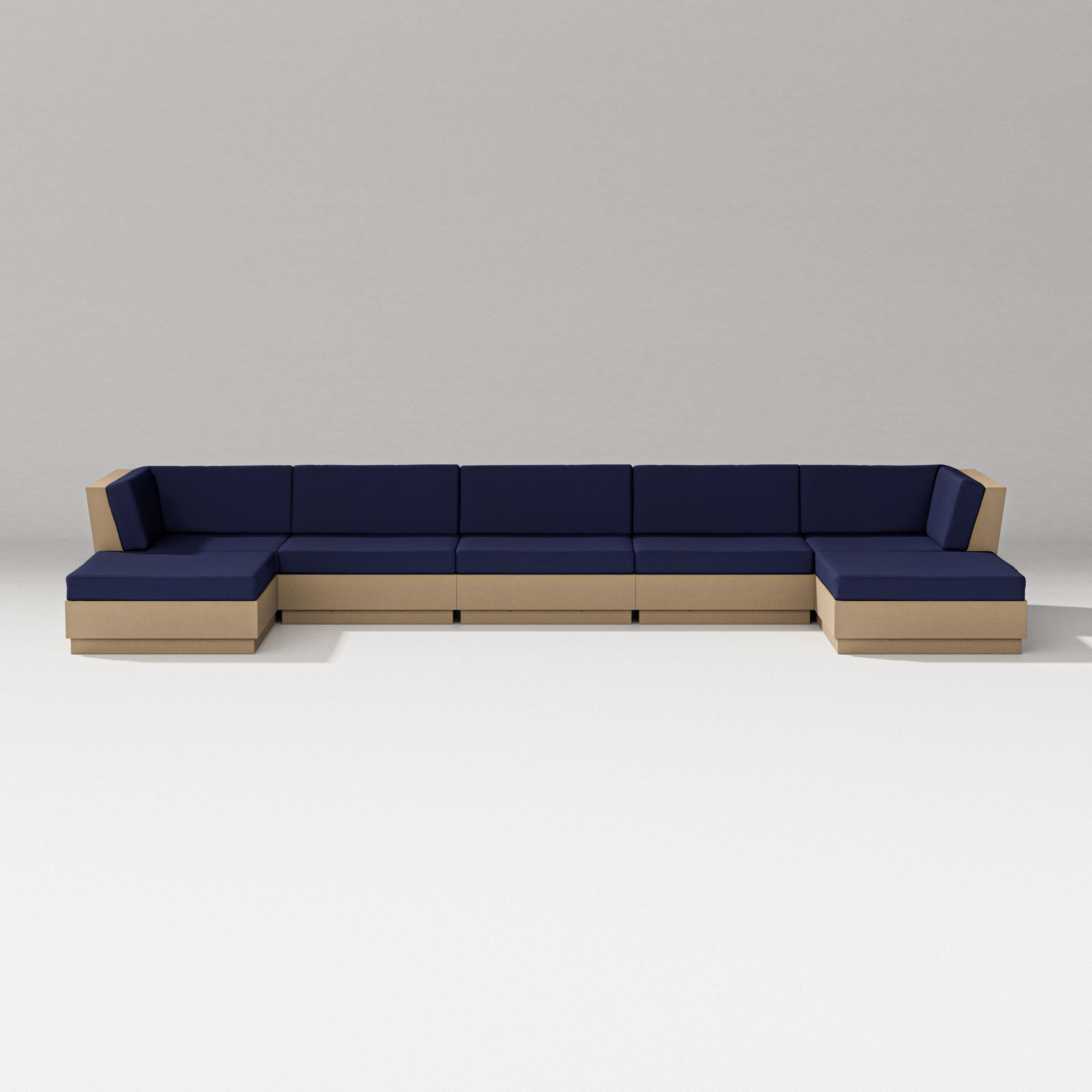 Elevate 7-Piece Double Chaise Sectional in Vintage Sahara / Navy