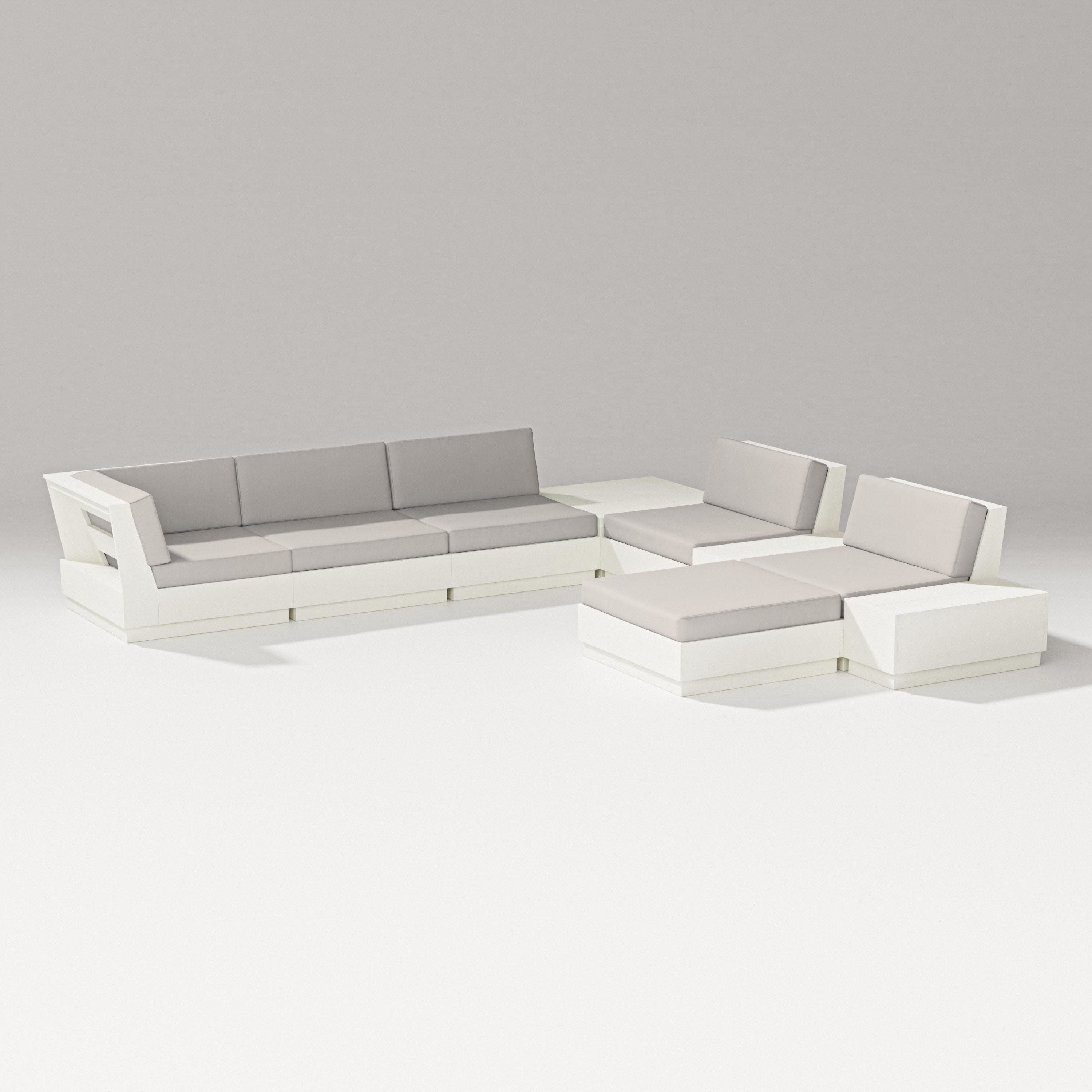 Elevate 9-Piece Conversation Sectional in Vintage White / Cast Ash