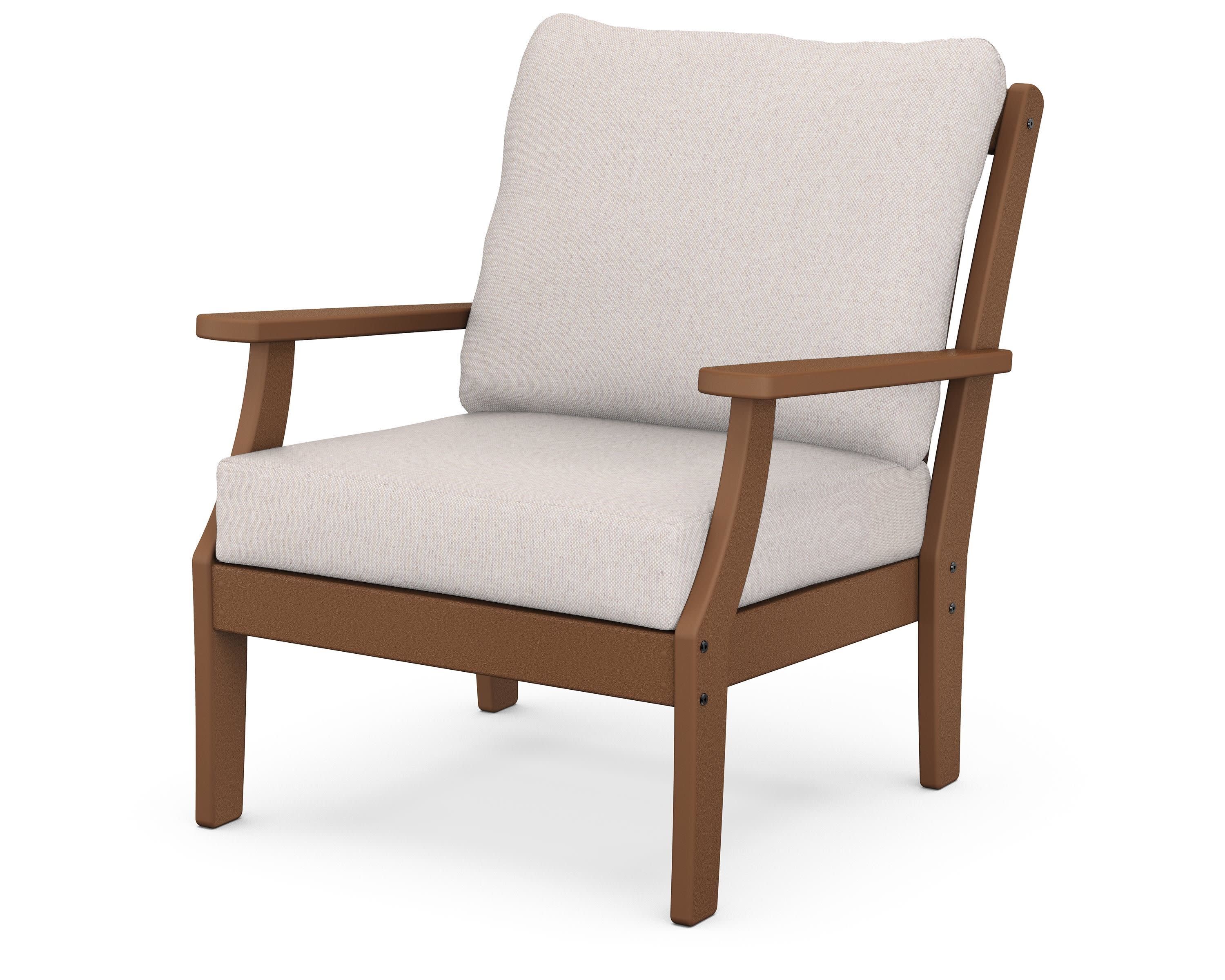 Braxton Deep Seating Chair in Teak / Dune Burlap