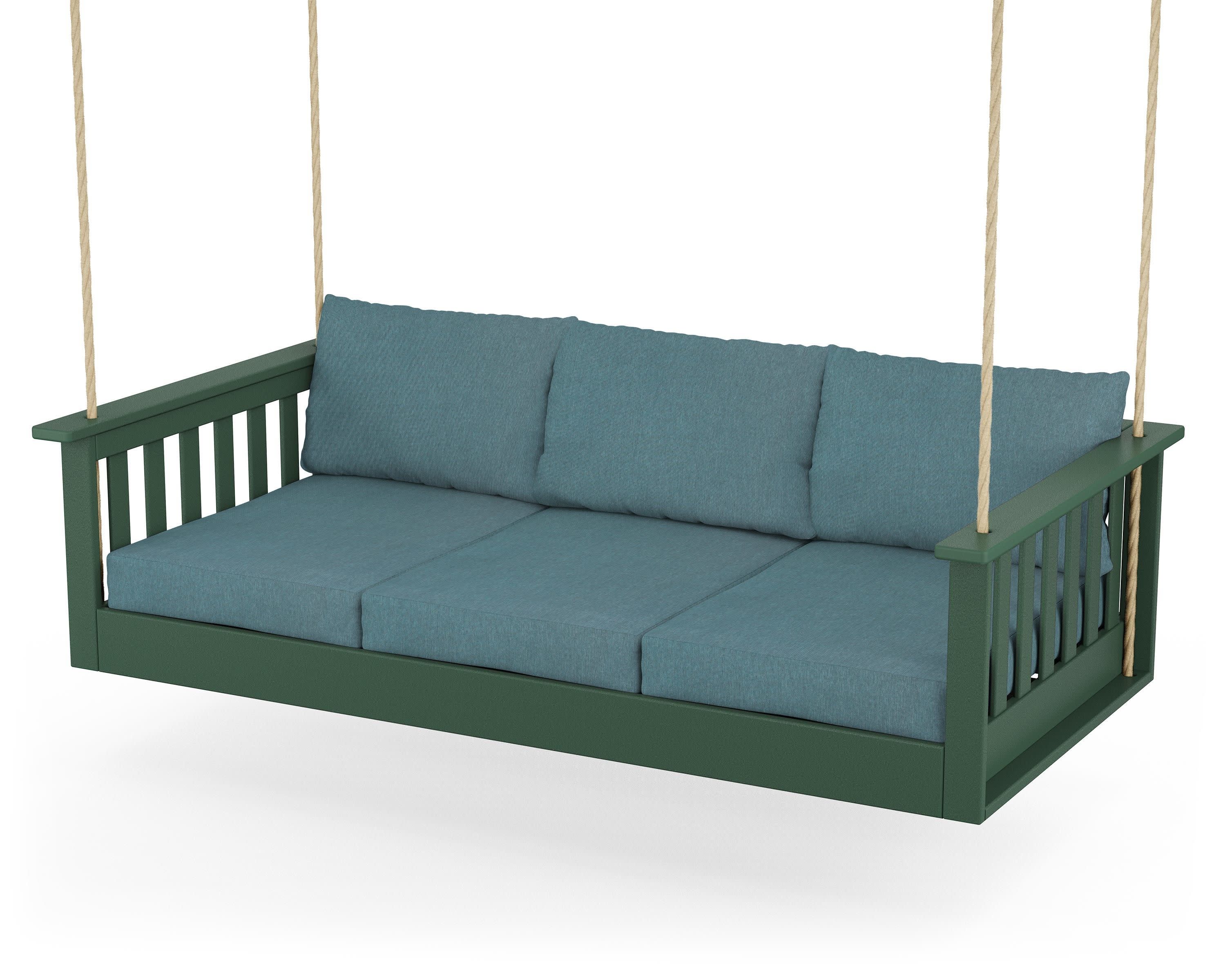Vineyard Daybed Swing in Green / Ocean Teal