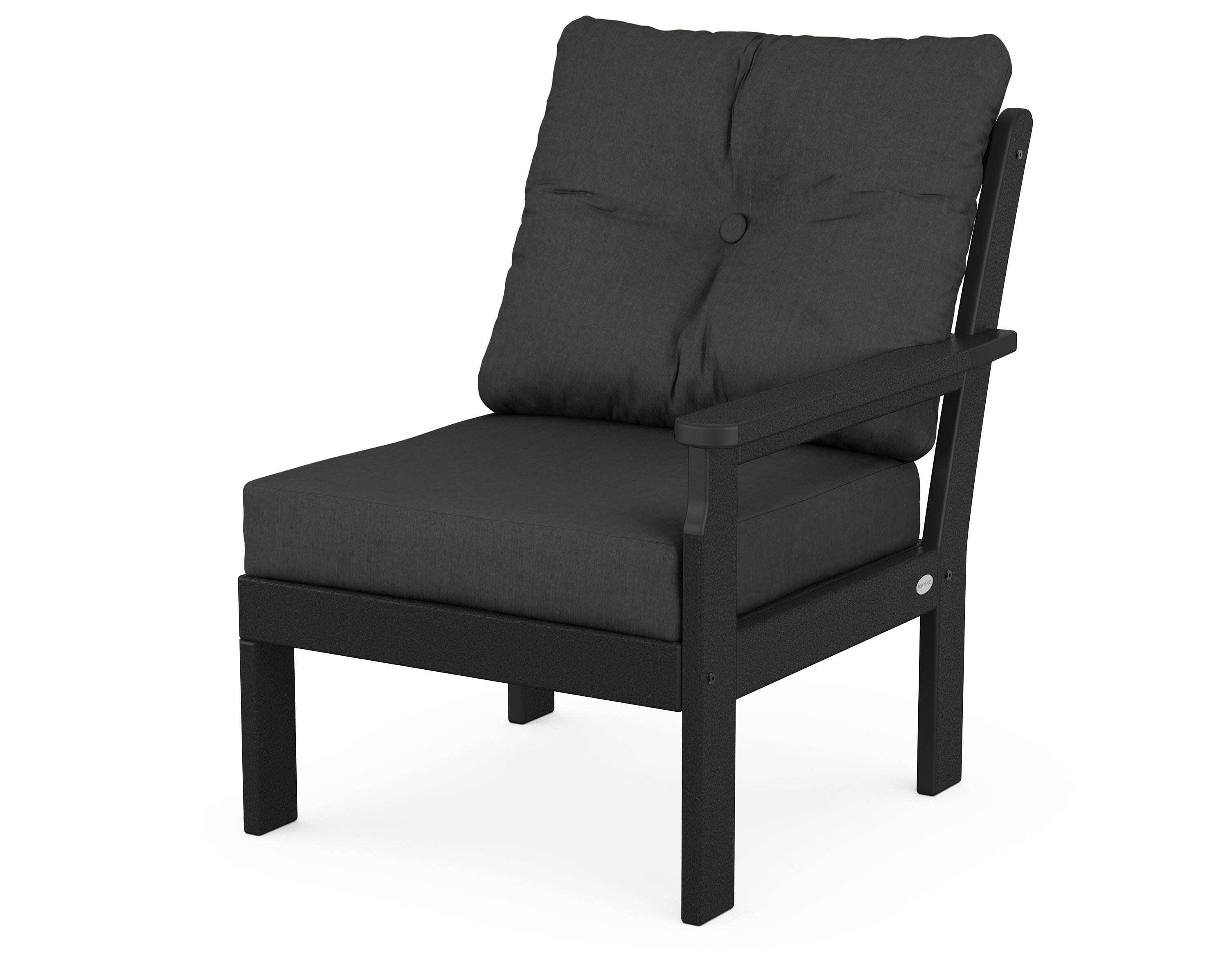 Vineyard Modular Right Arm Chair in Black / Spectrum Carbon