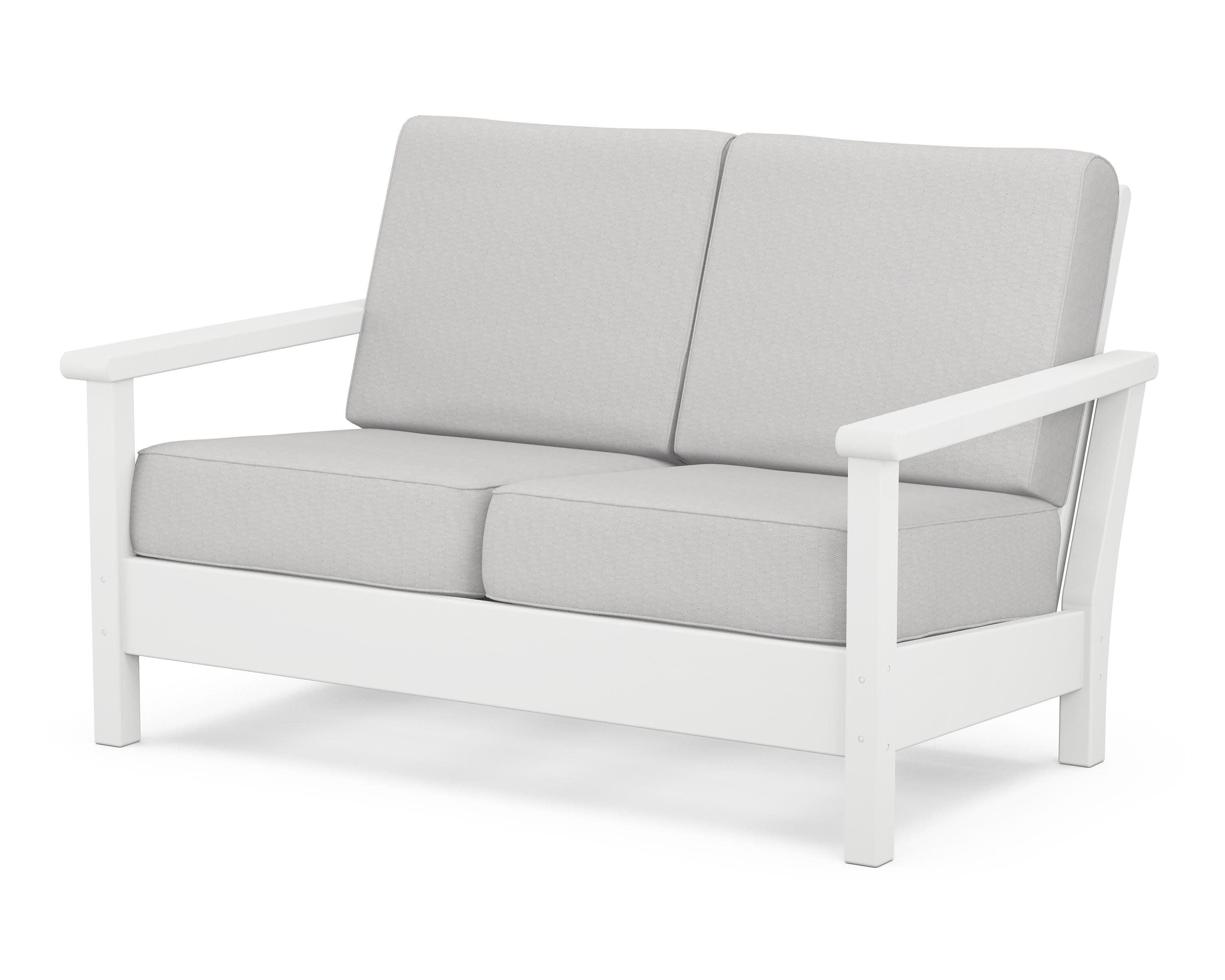 Harbour Deep Seating Loveseat in White / Diamond in the Rough