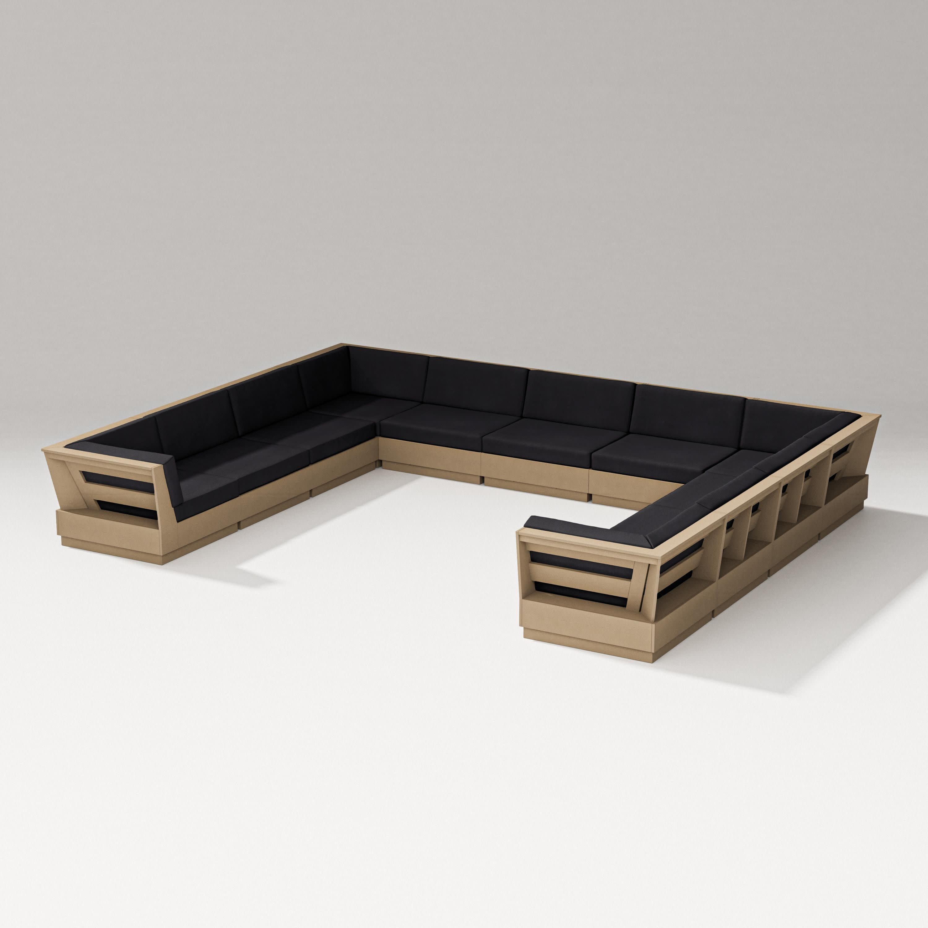 Elevate Large U-Shaped Sectional in Vintage Sahara / Midnight Linen