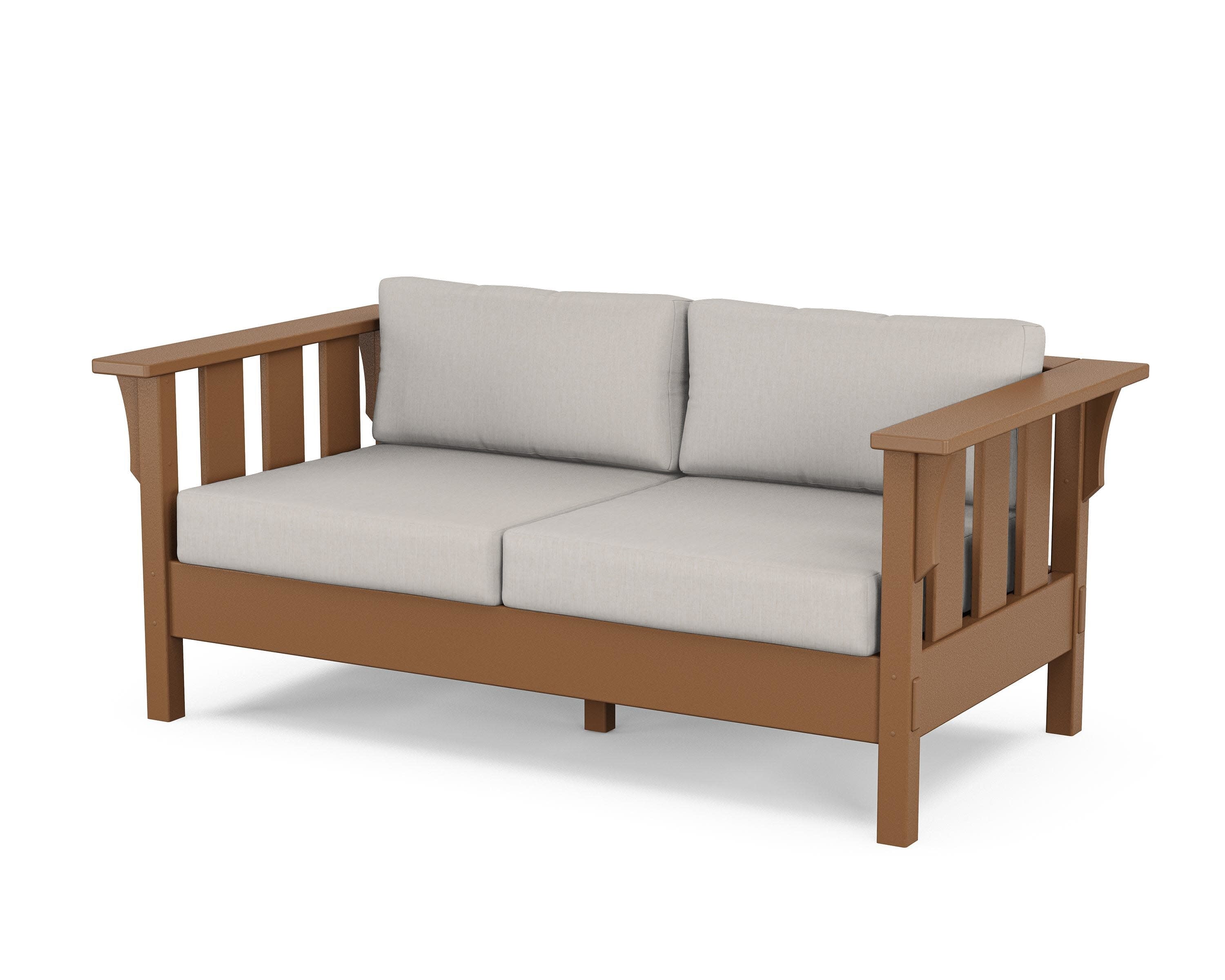 Acadia Deep Seating Loveseat in Teak / Cast Ash