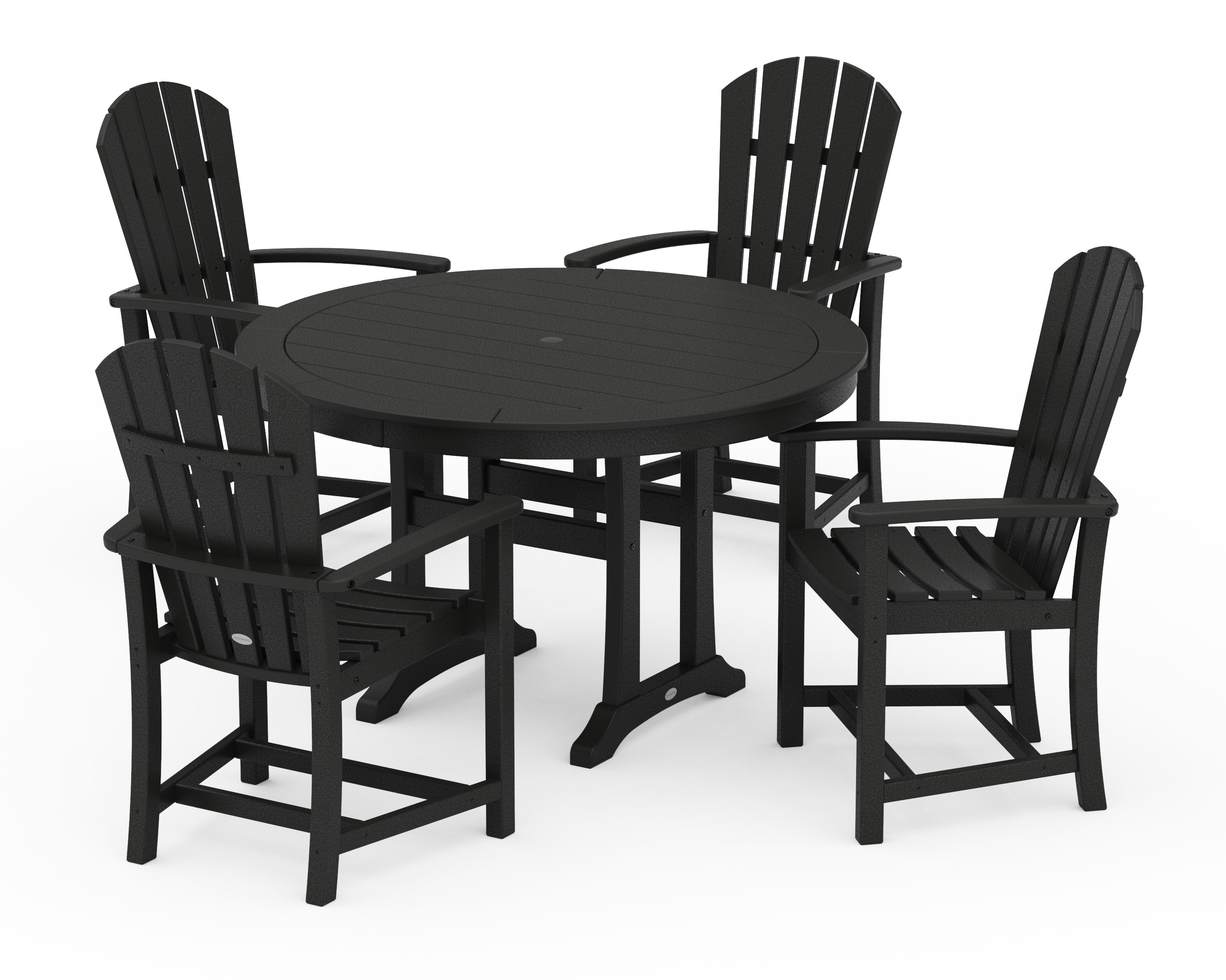 Palm Coast 5-Piece Round Dining Set in Black