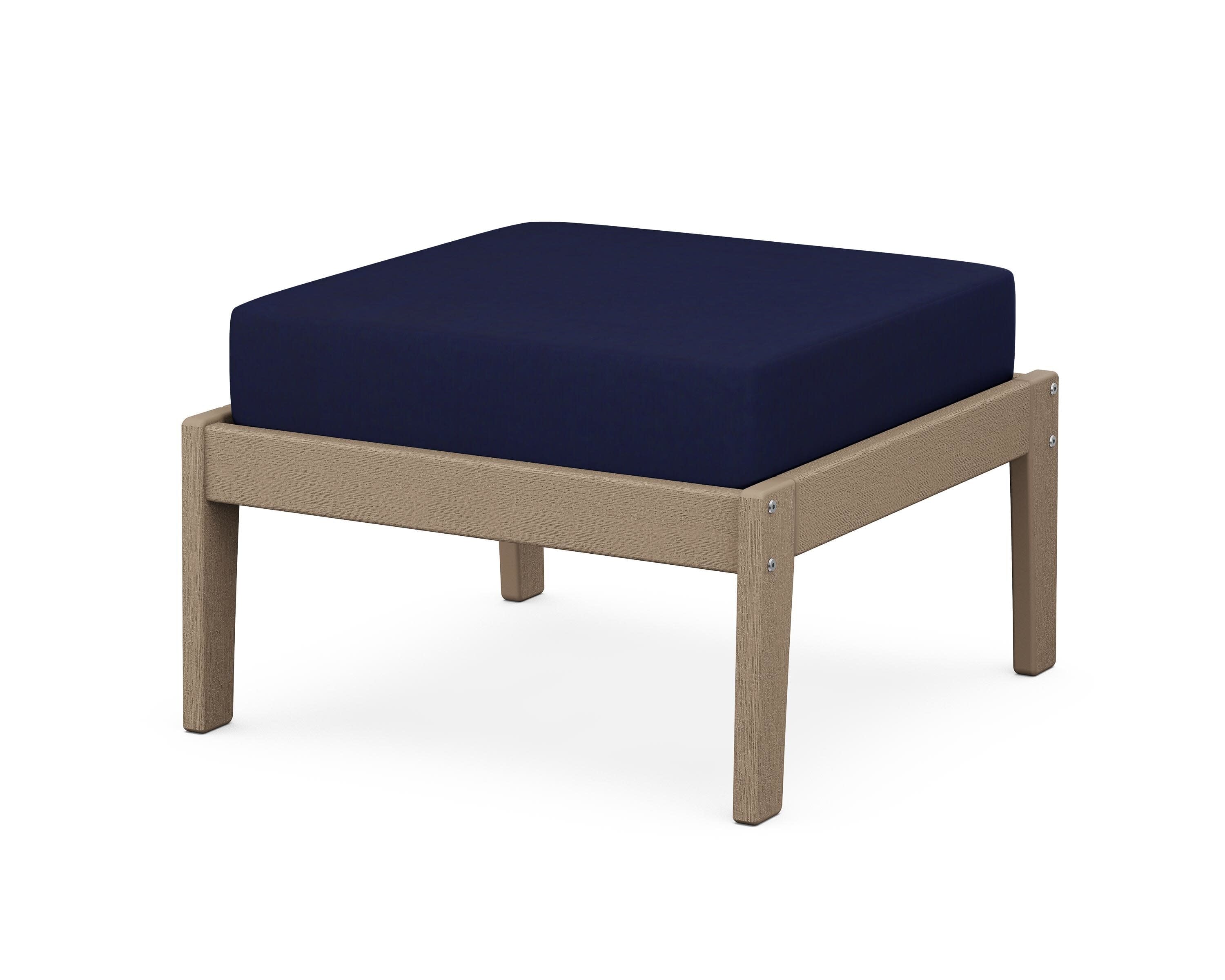 Deep Seating Ottoman in Vintage Sahara / Navy