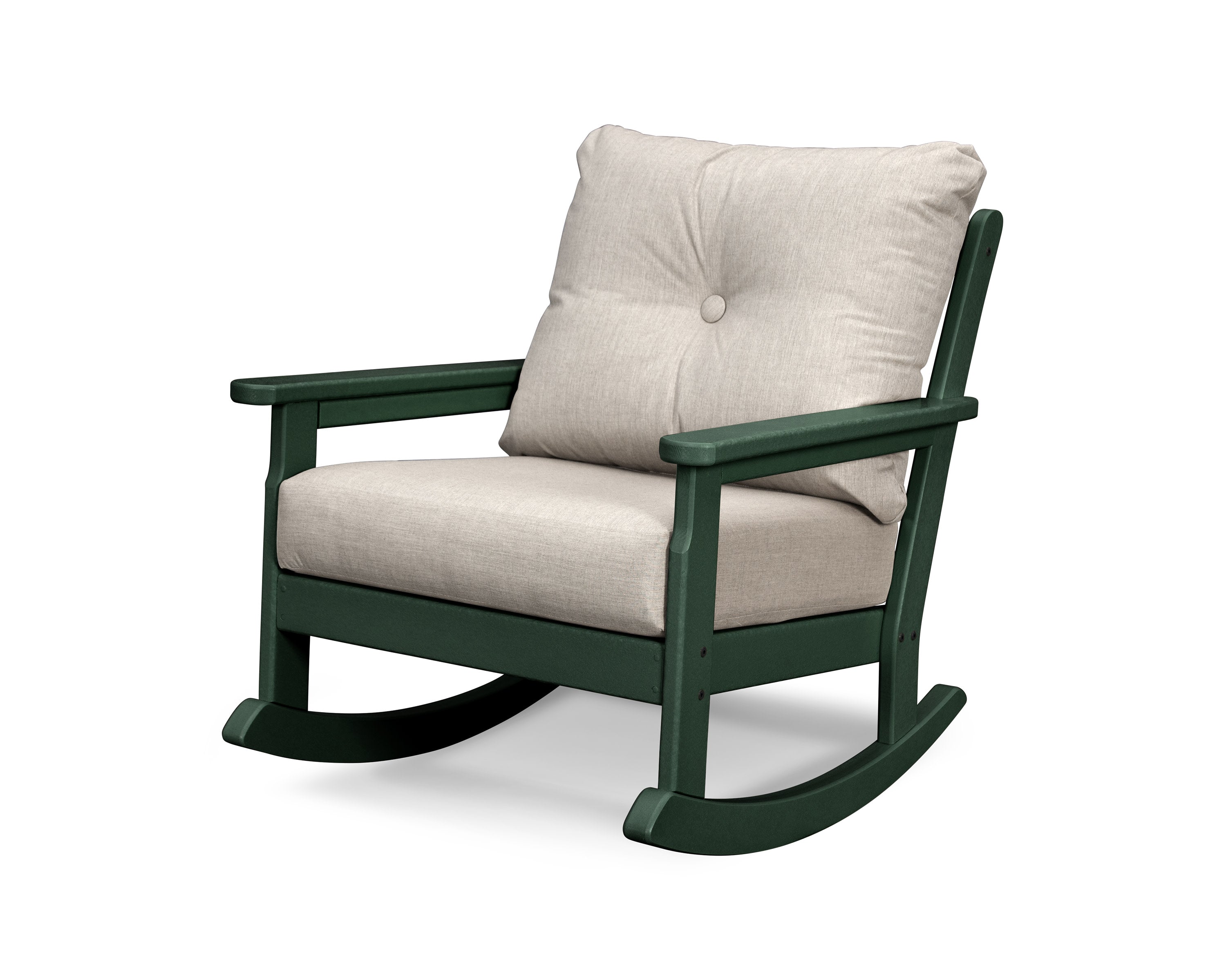 Vineyard Deep Seating Rocking Chair in Green / Cast Ash