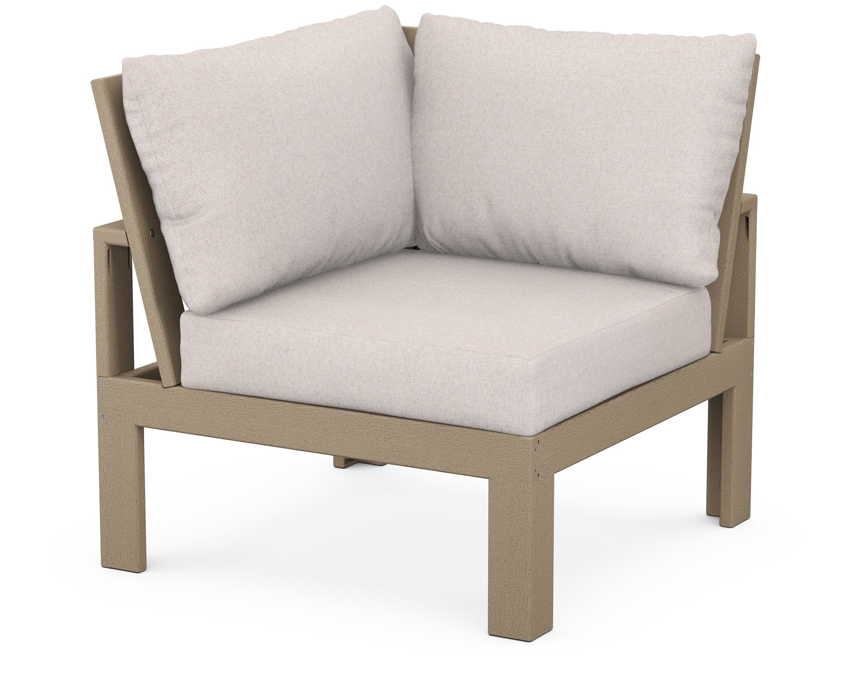 Modular Corner Chair in Vintage Sahara / Dune Burlap