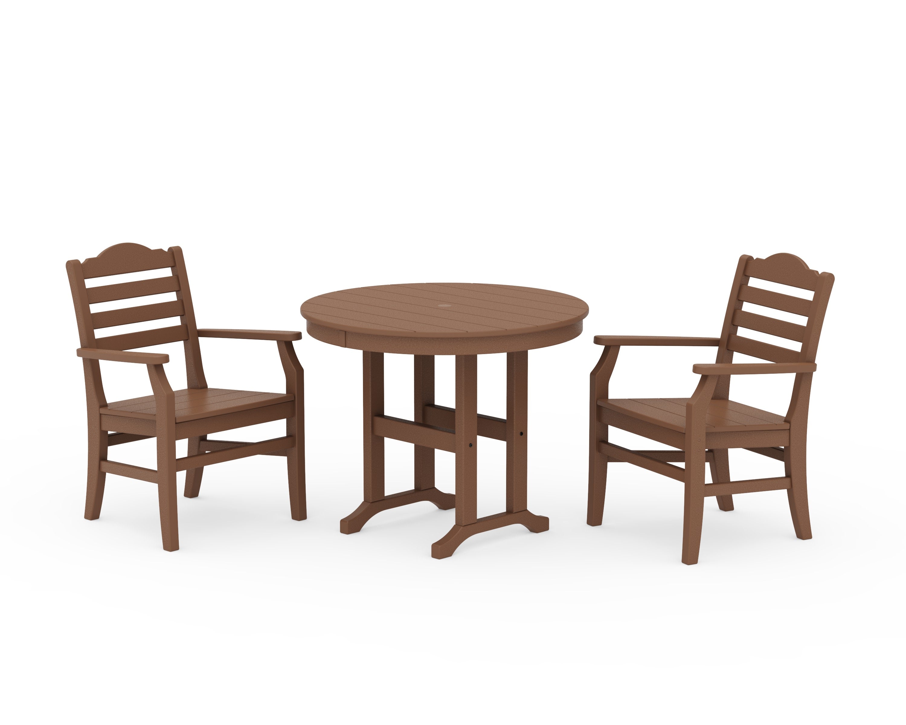 Savannah 3-Piece Farmhouse Dining Set in Teak