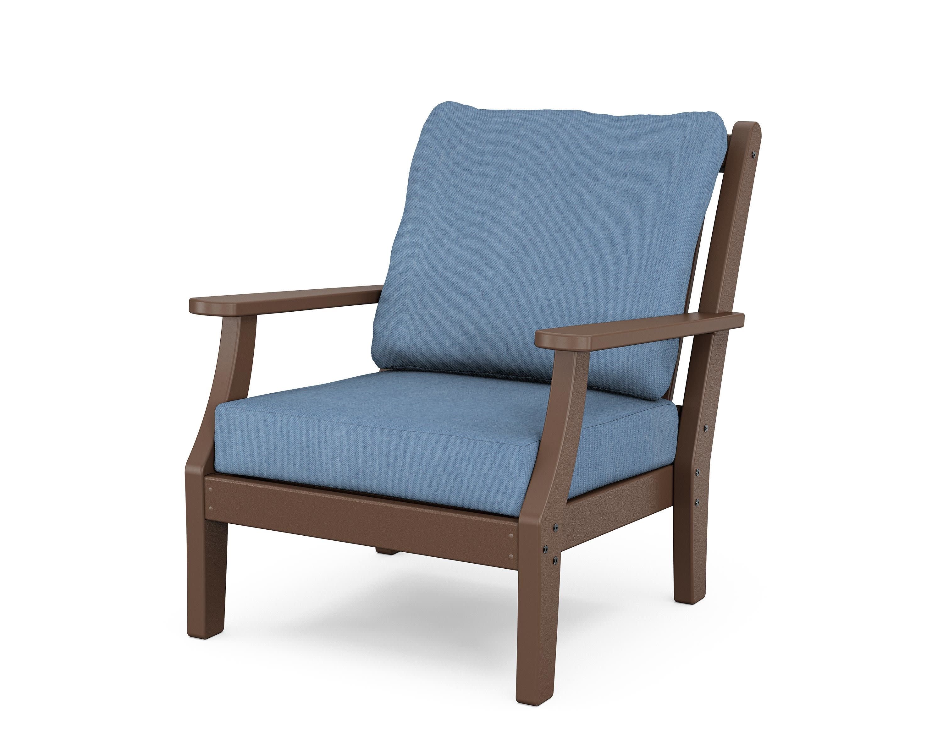 Wovendale Deep Seating Chair in Mahogany / Sky Blue