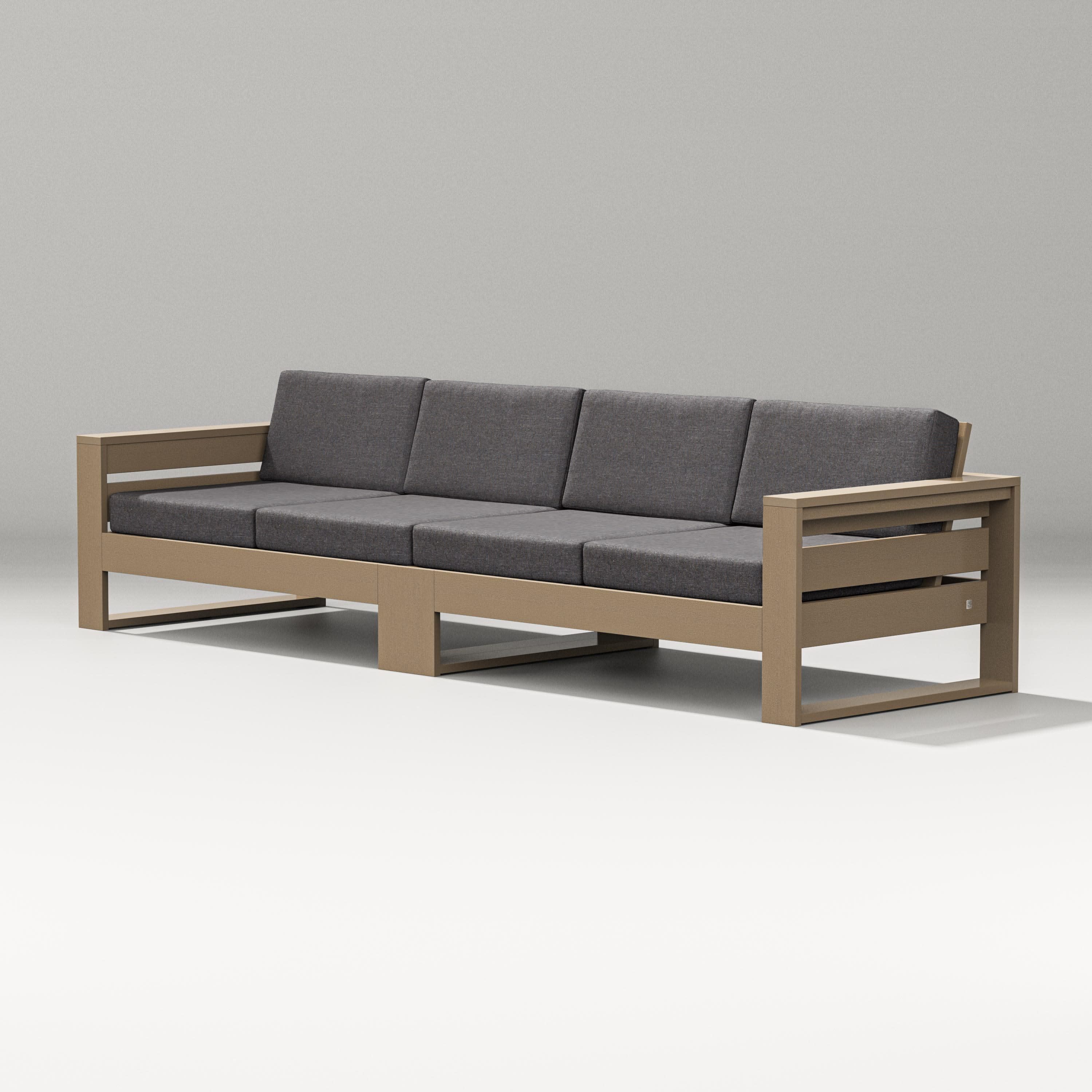 Latitude Straight Sectional in Vintage Sahara / Ash Charcoal