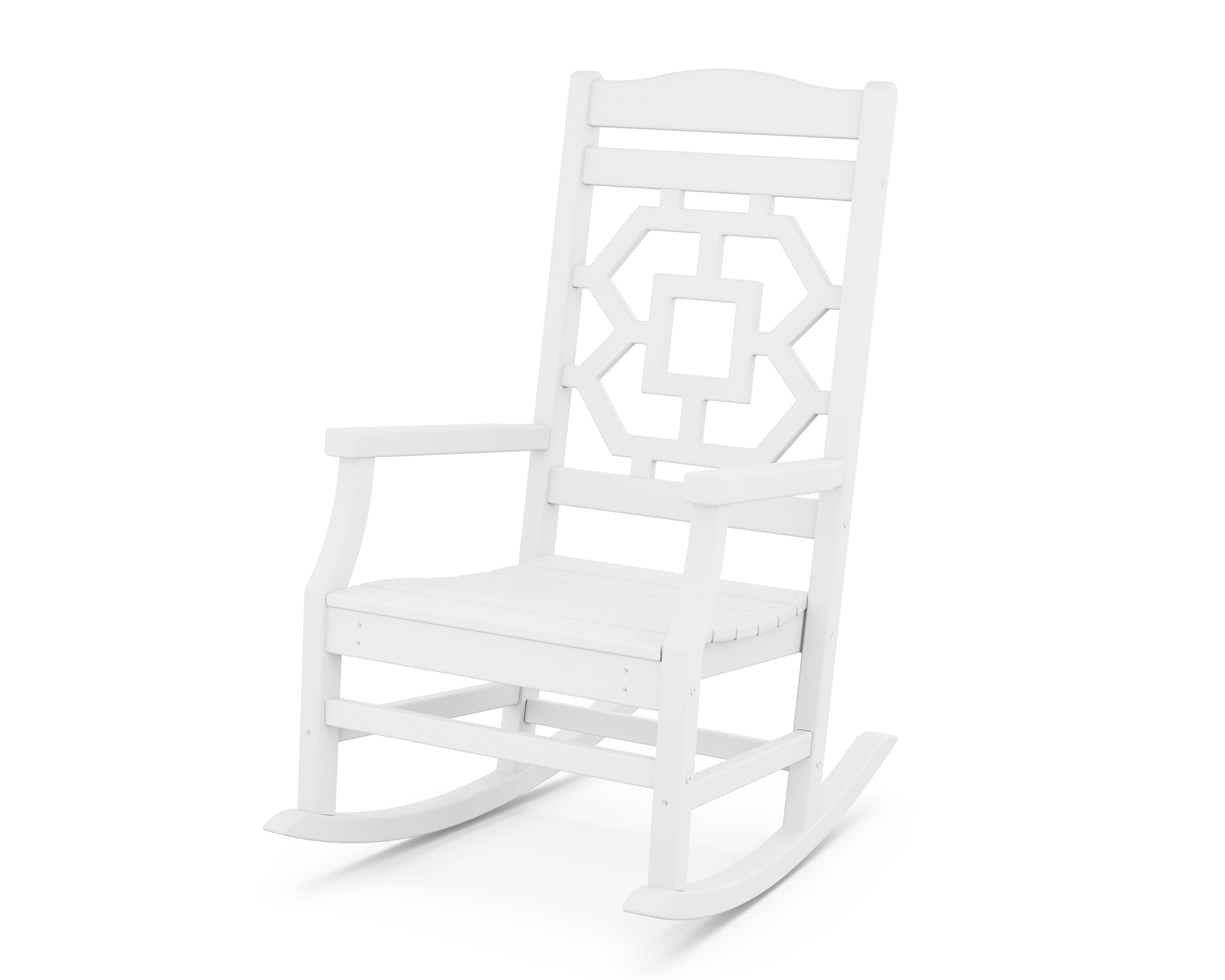 Chinoiserie Rocking Chair in White