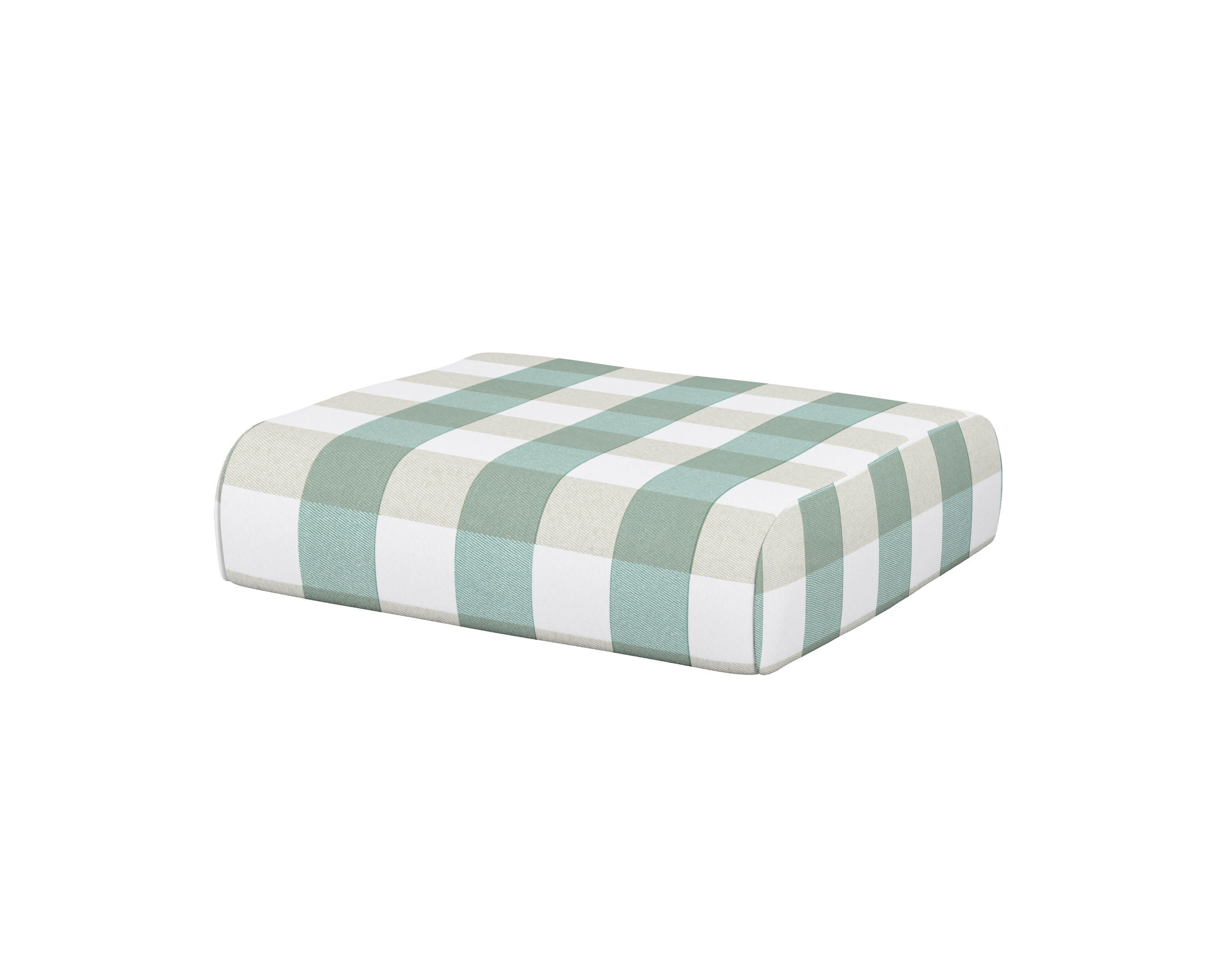 Club Ottoman Cushion in Buffalo Plaid Glacier Spa