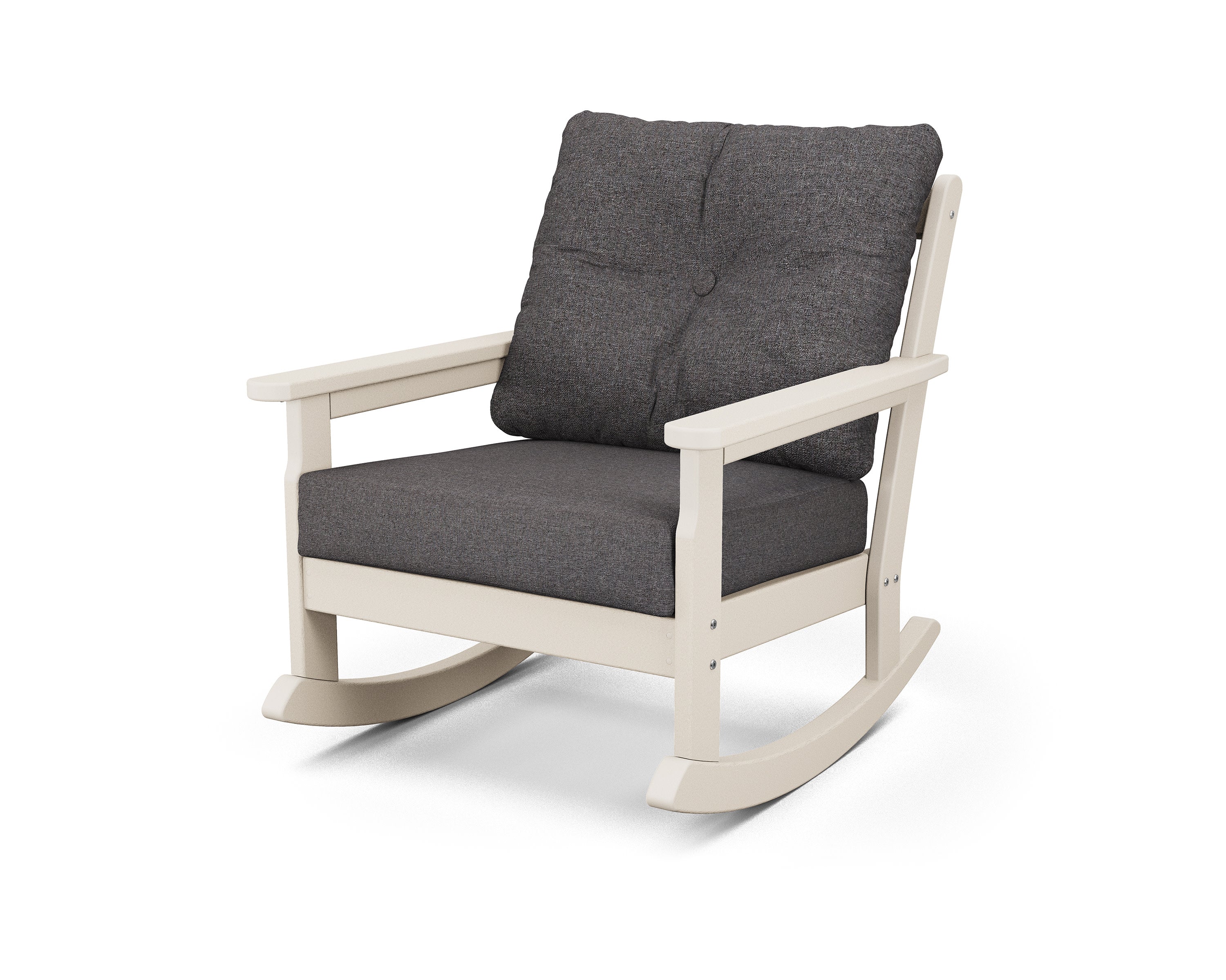 Vineyard Deep Seating Rocking Chair in Sand / Ash Charcoal