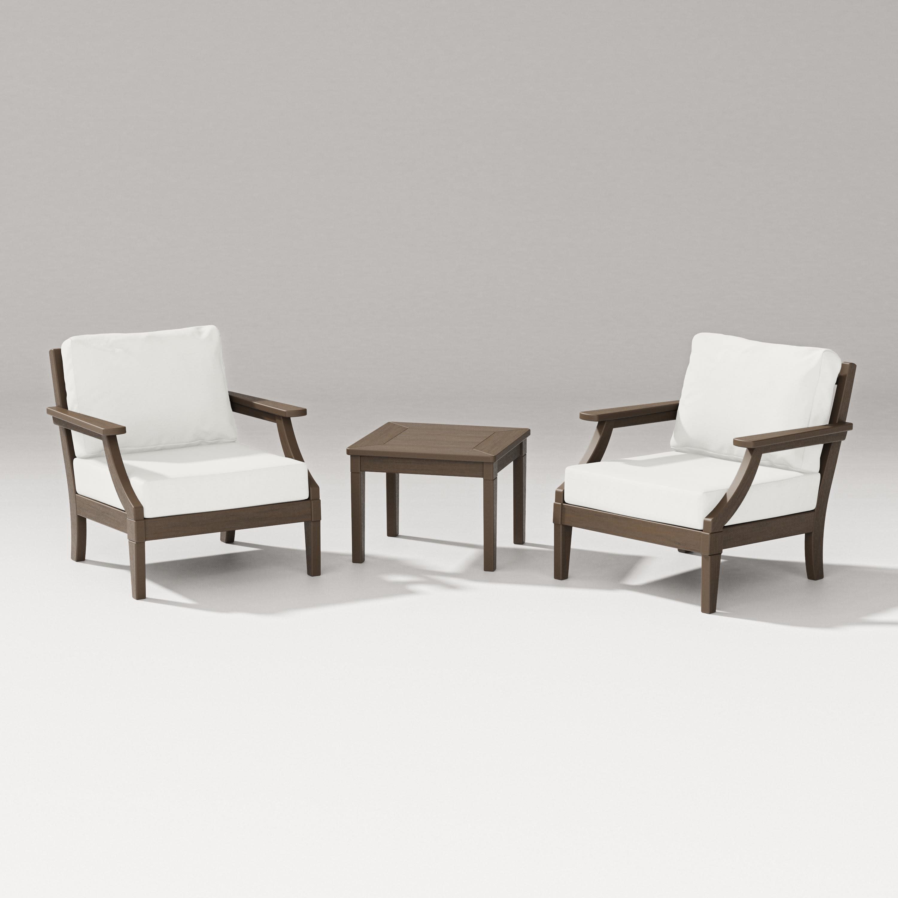 Estate 3-Piece Lounge Chair Set in Kona / Natural Linen