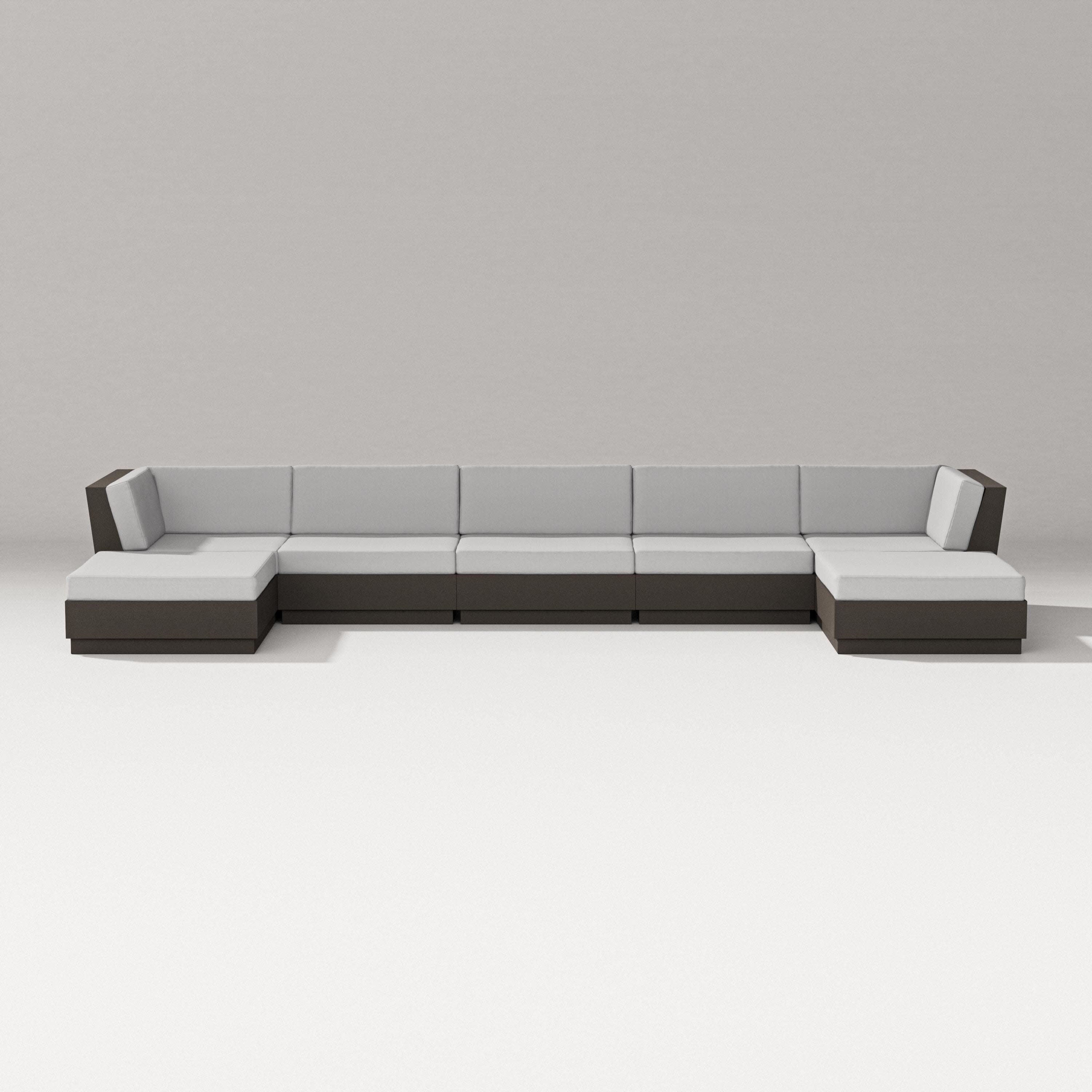 Elevate 7-Piece Double Chaise Sectional in Vintage Coffee / Diamond in the Rough