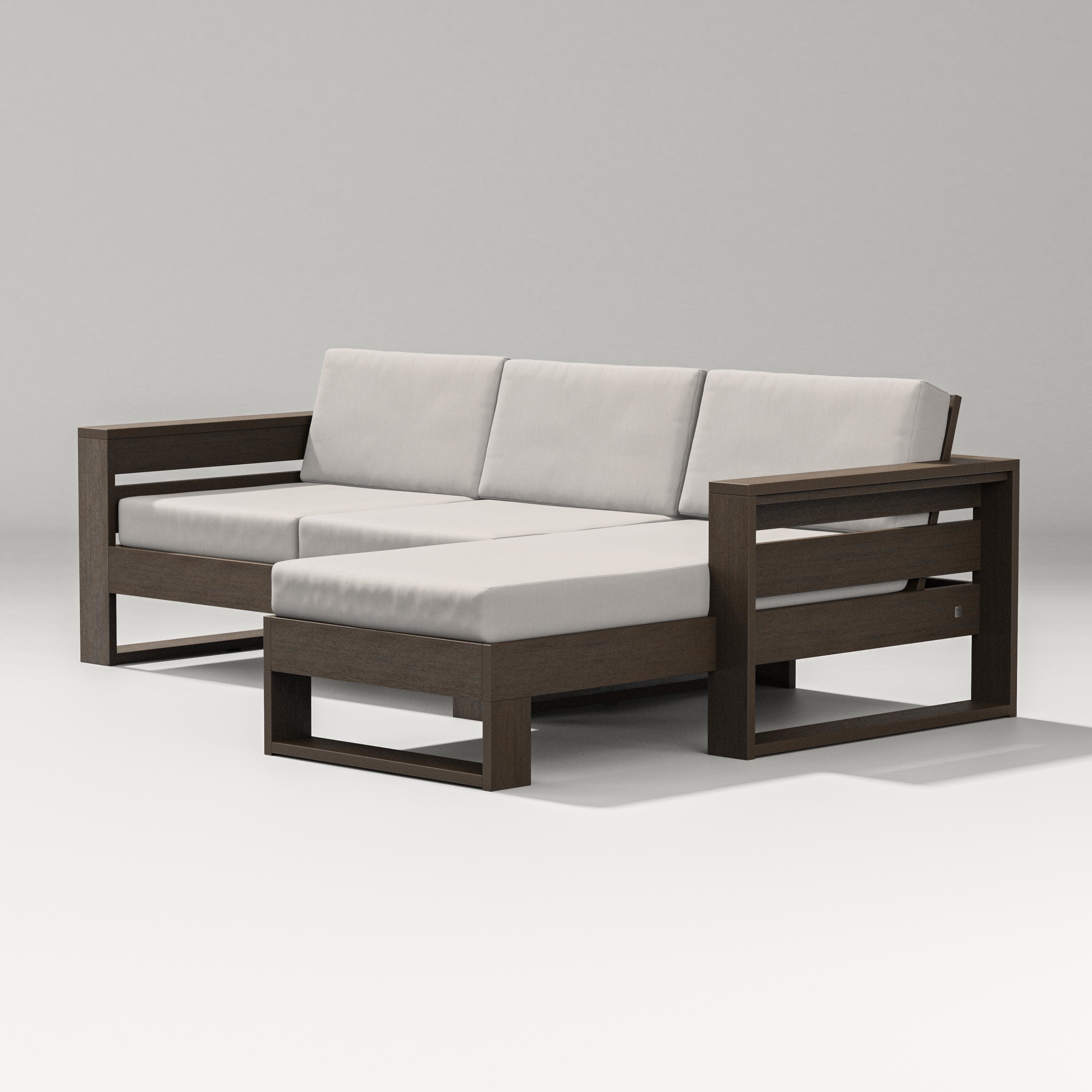 Latitude Right Chaise Sectional in Kona / Cast Ash